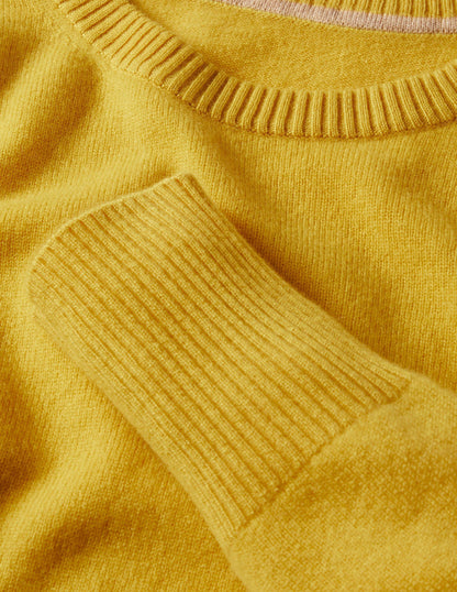 Cashmere Crew Neck Sweater-Citrine Yellow-6