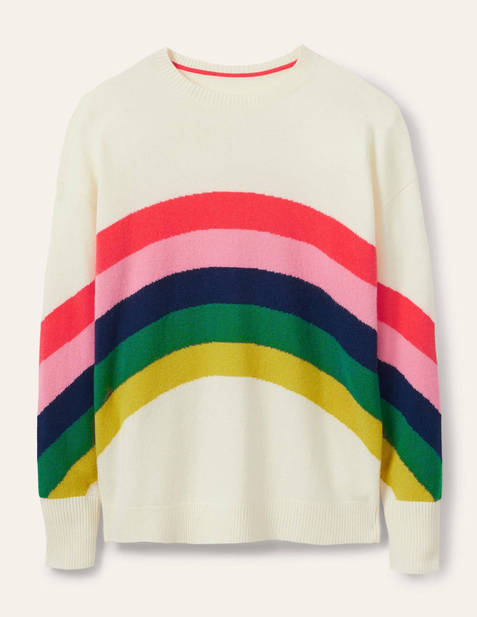 Margot Cashmere Sweater-Ivory/Rainbow Stripe-6