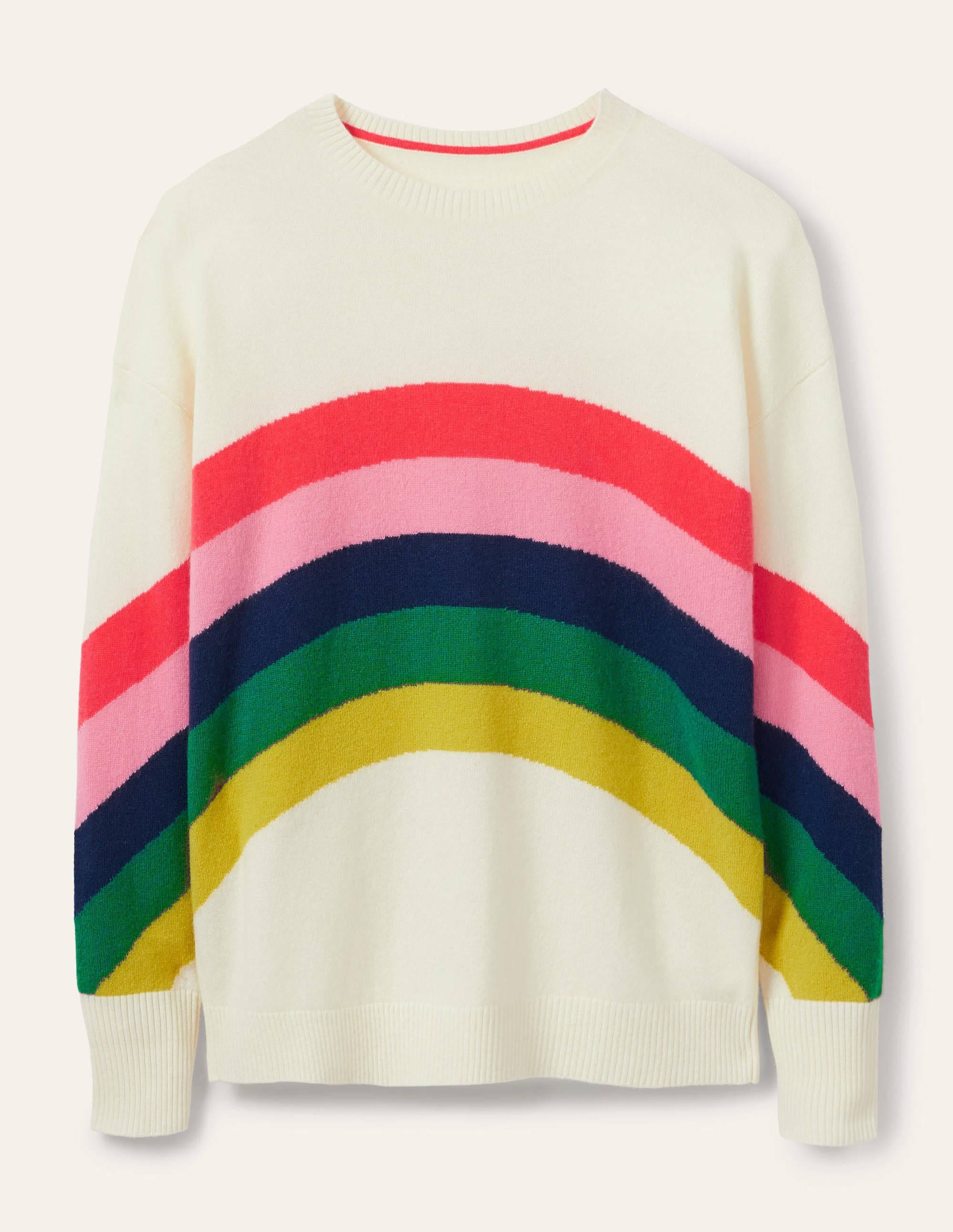 Margot Cashmere Sweater-Ivory/Rainbow Stripe - Image 6