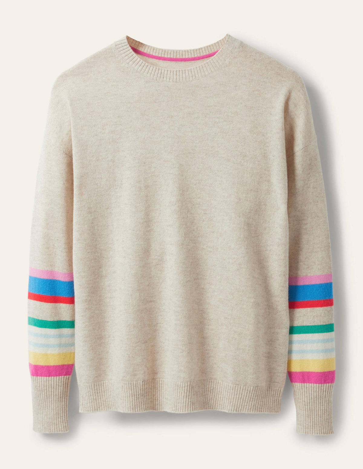 Margot Cashmere Sweater-Oatmeal/Moonstone Stripe-6