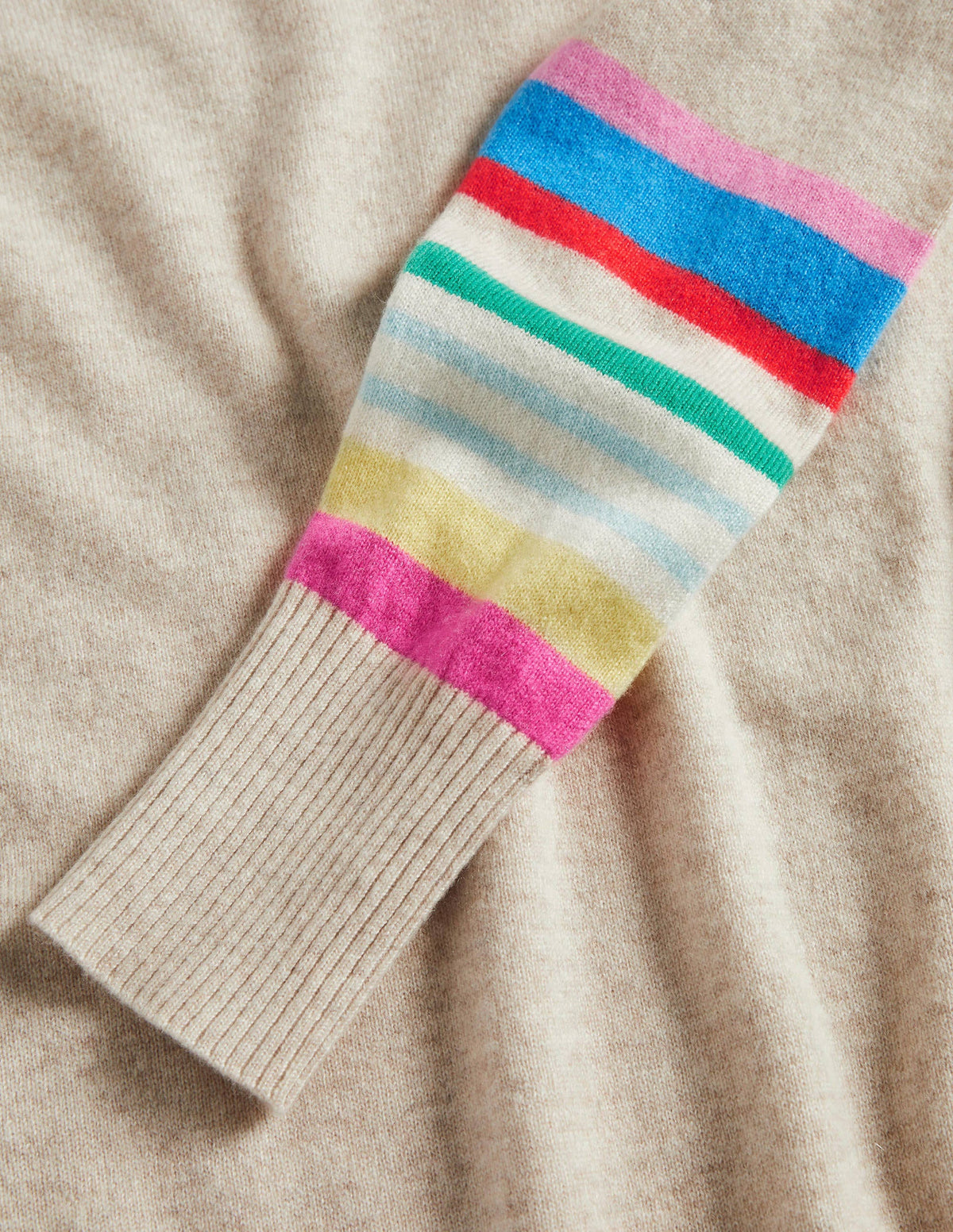 Margot Cashmere Sweater-Oatmeal/Moonstone Stripe-7