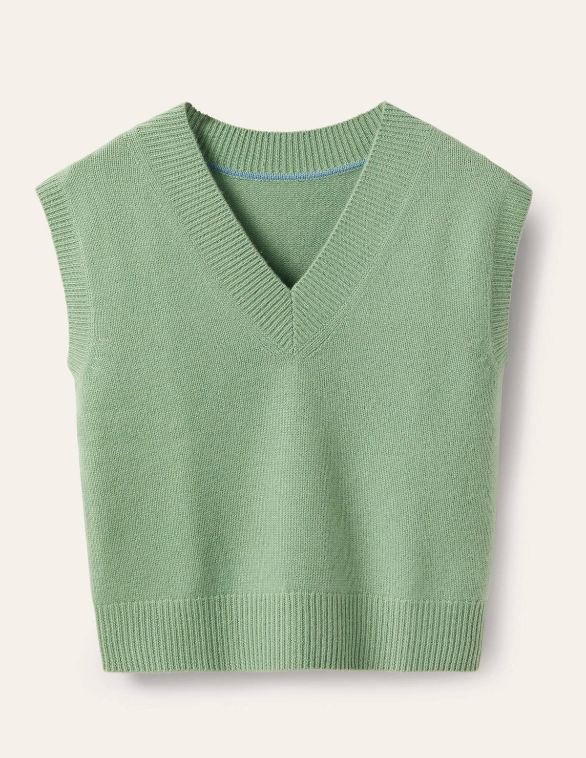 Cashmere Relaxed Sweater Vest-Peridot Green - Image 5