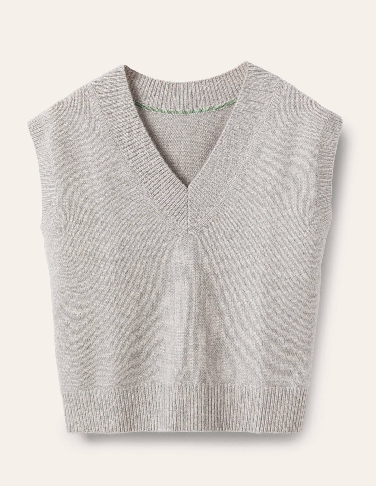Cashmere Relaxed Sweater Vest-Grey Melange - Image 5