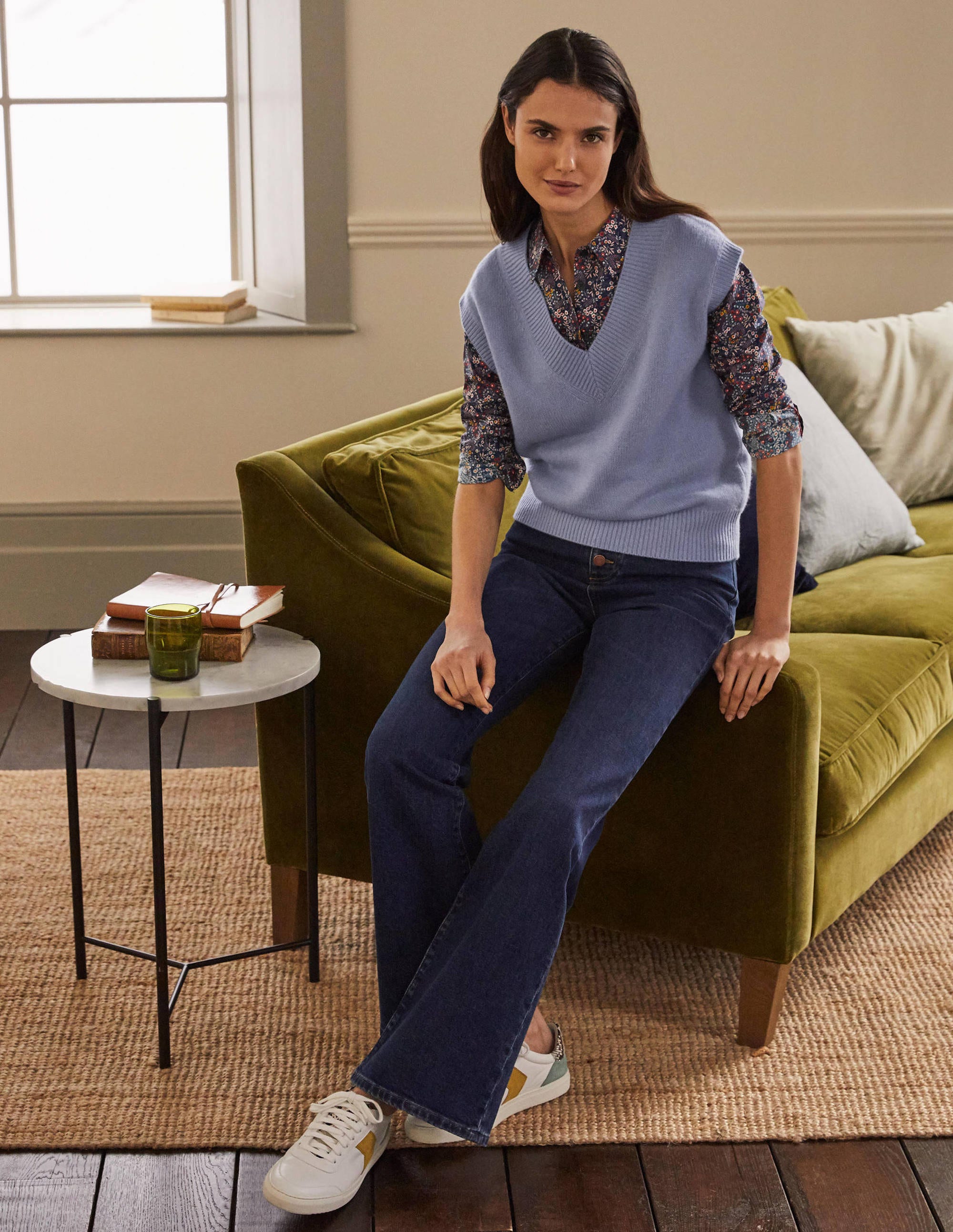 Cashmere Relaxed Sweater Vest-Lapis Light Blue - Image 4