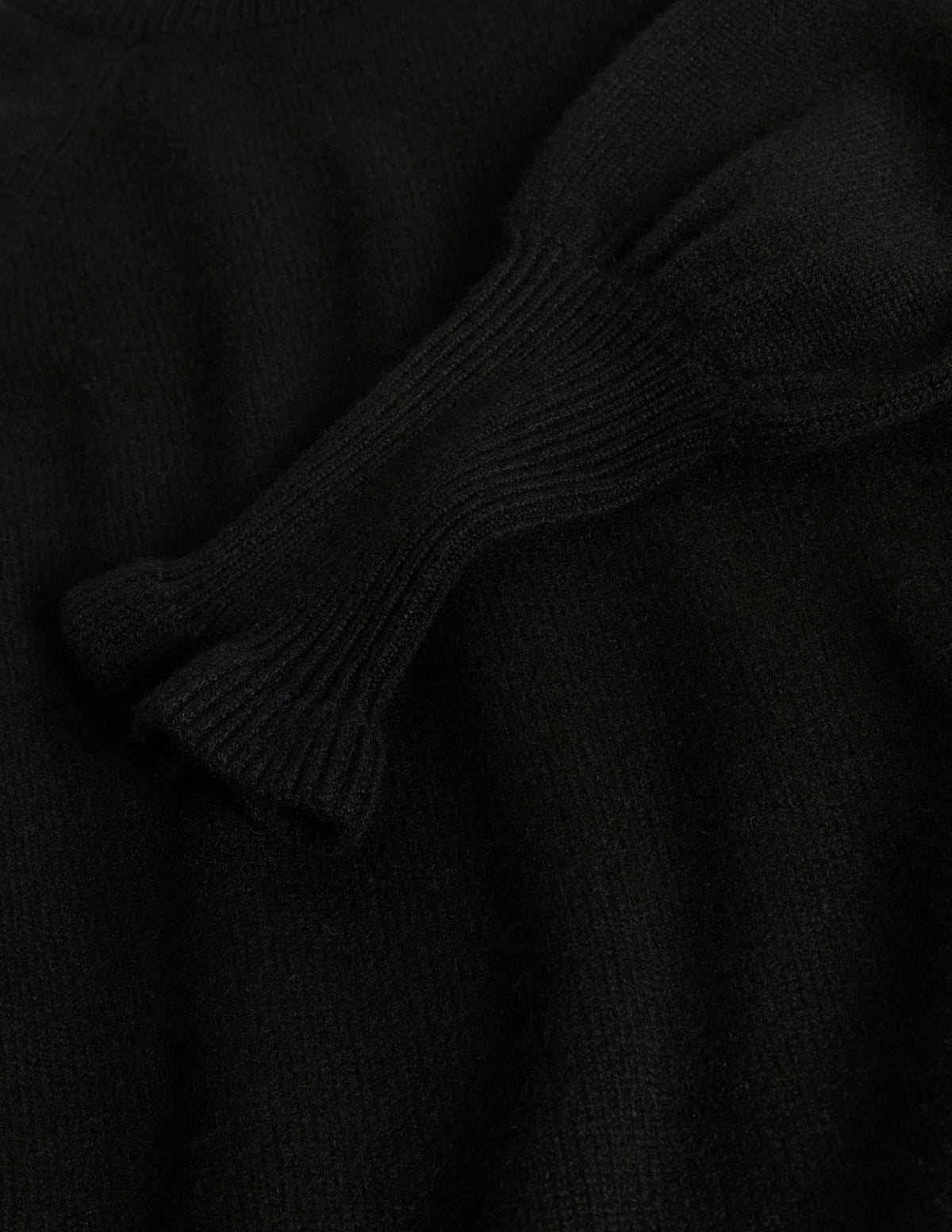 Cashmere Frill Neck Sweater-Black-6