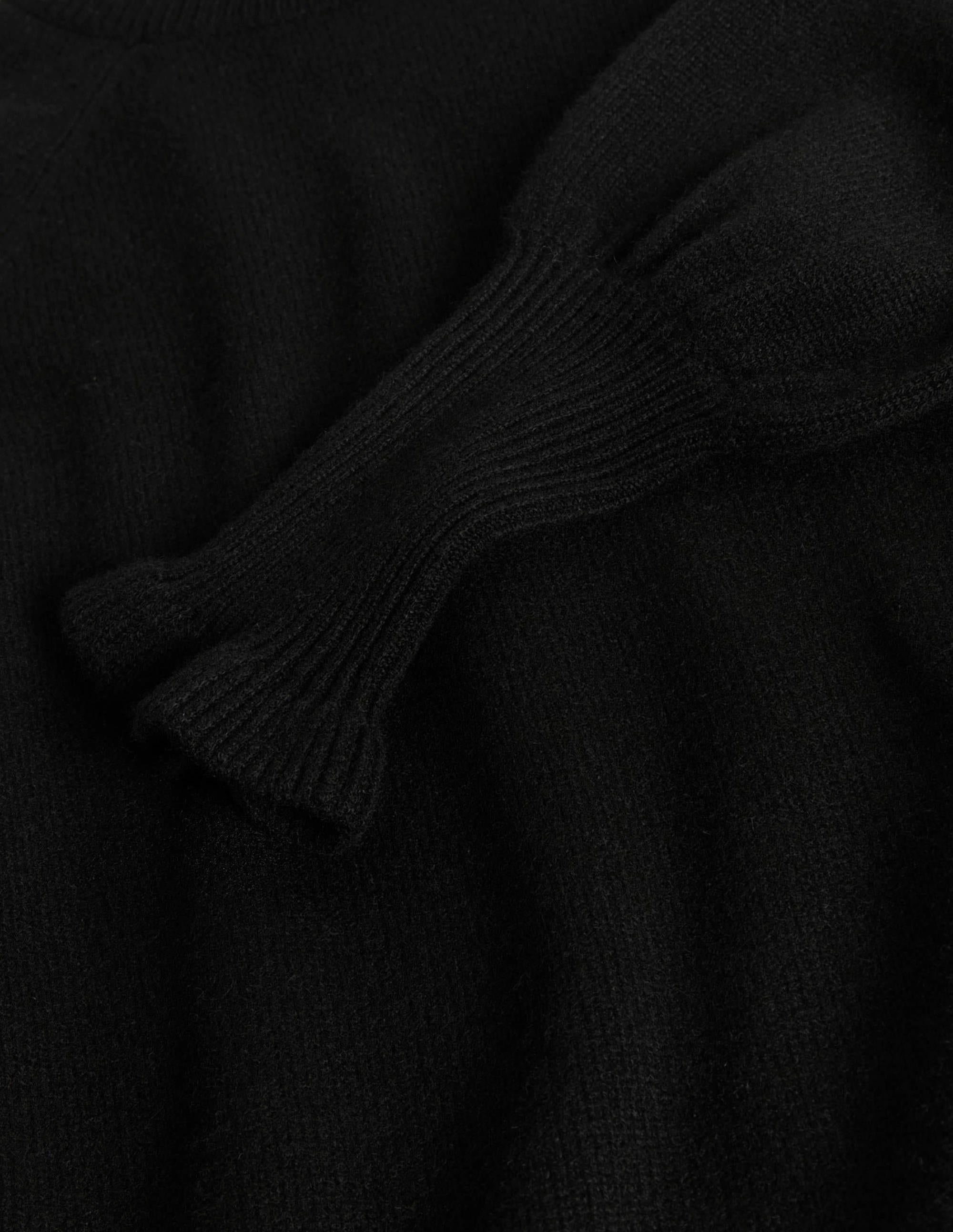 Cashmere Frill Neck Sweater-Black - Image 6