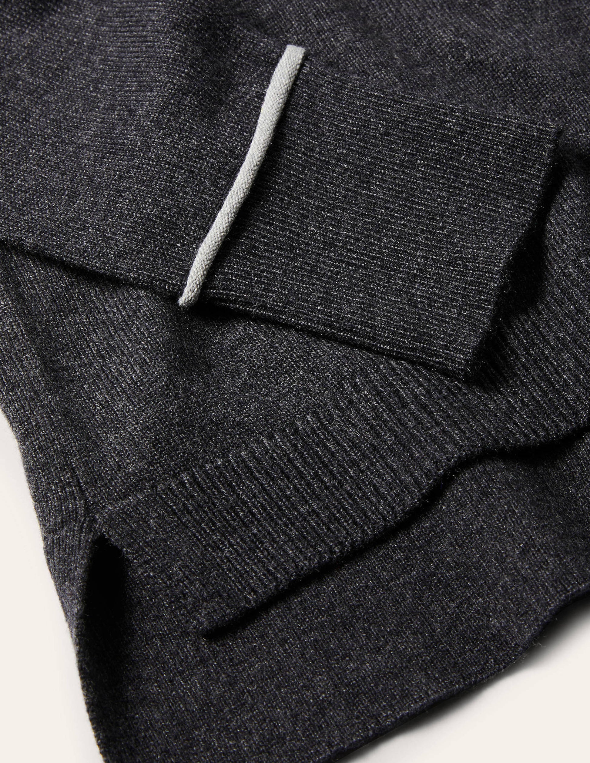 V-neck Relaxed Cardigan-Charcoal Melange-6