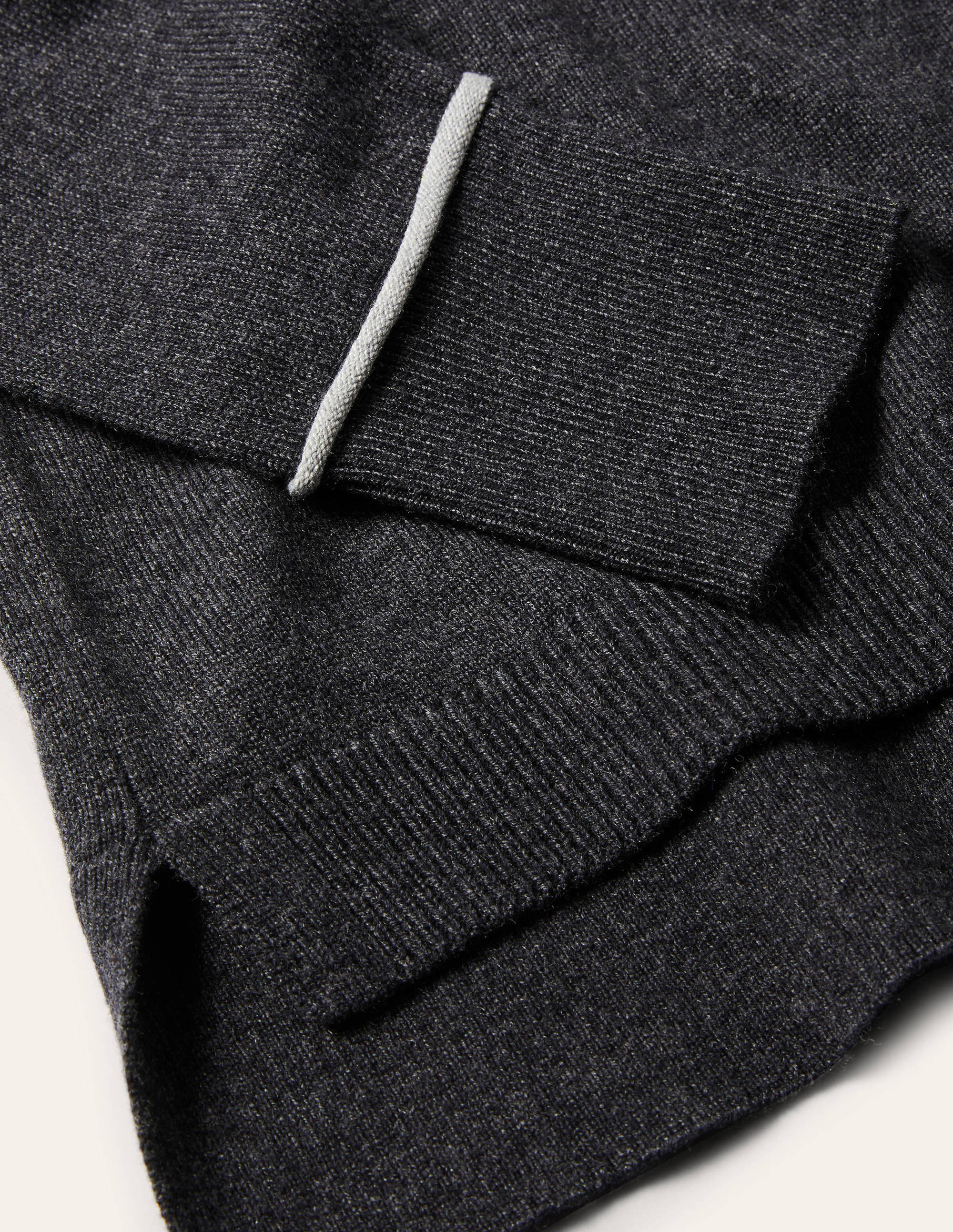 V-neck Relaxed Cardigan-Charcoal Melange - Image 6