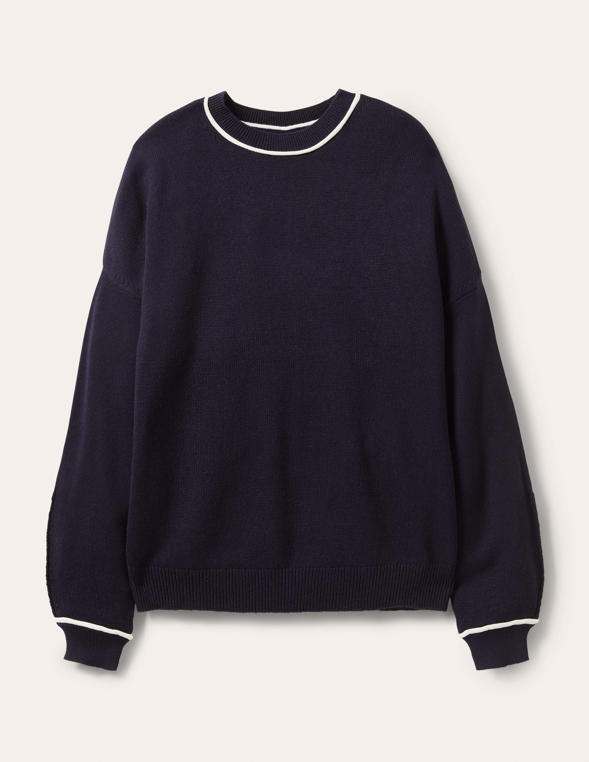 Oversized Crew Neck Sweater-Navy - Image 5