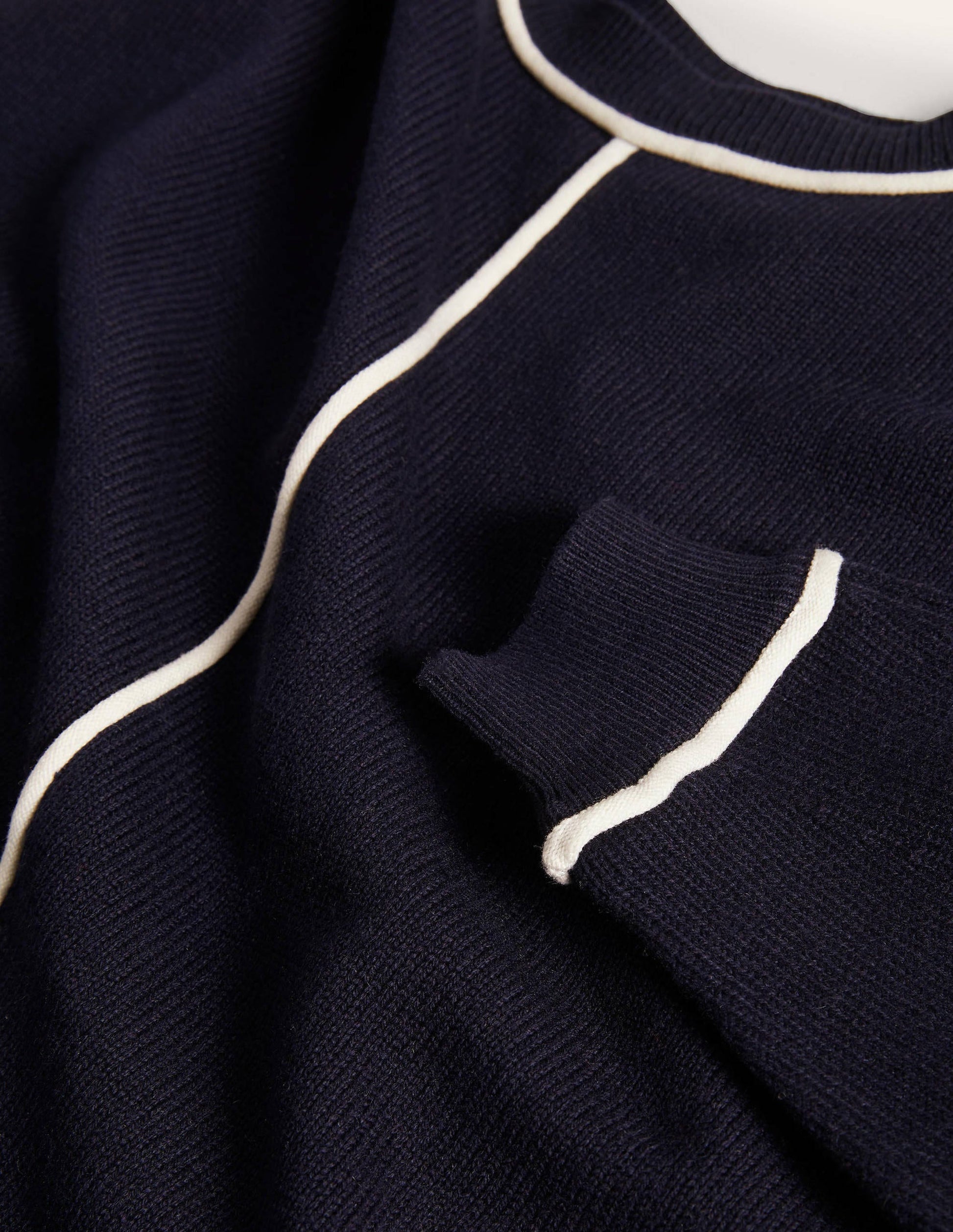 Oversized Crew Neck Sweater-Navy-6
