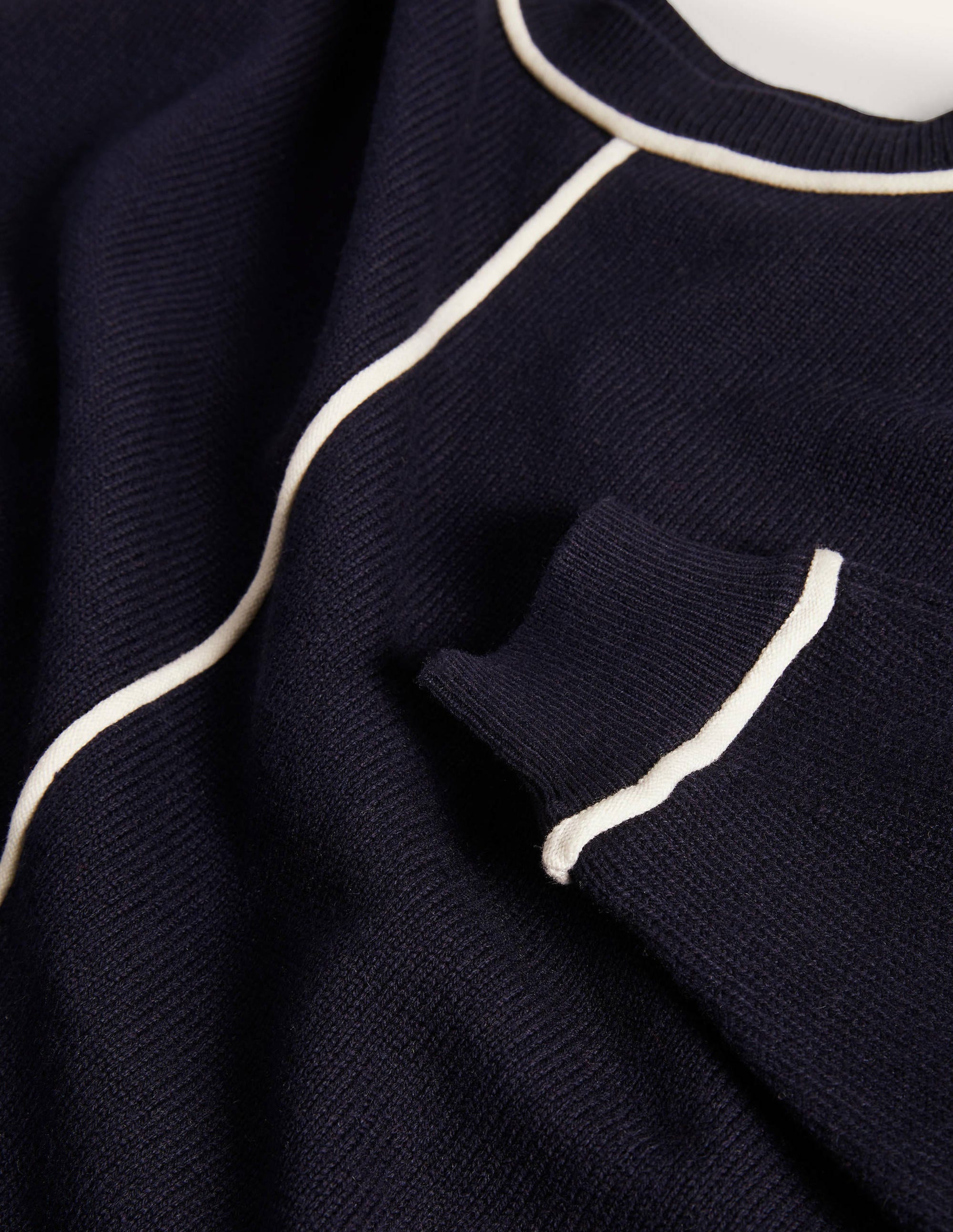 Oversized Crew Neck Sweater-Navy - Image 6