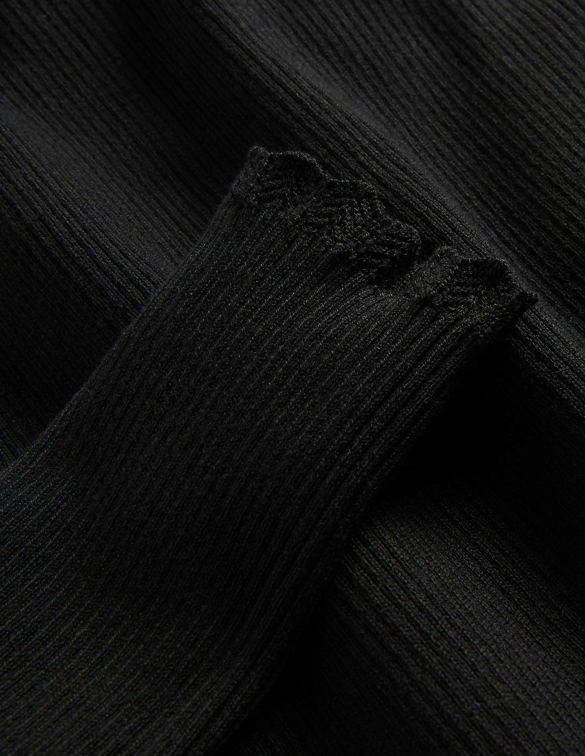 Scallop High Neck Sweater-Black-6