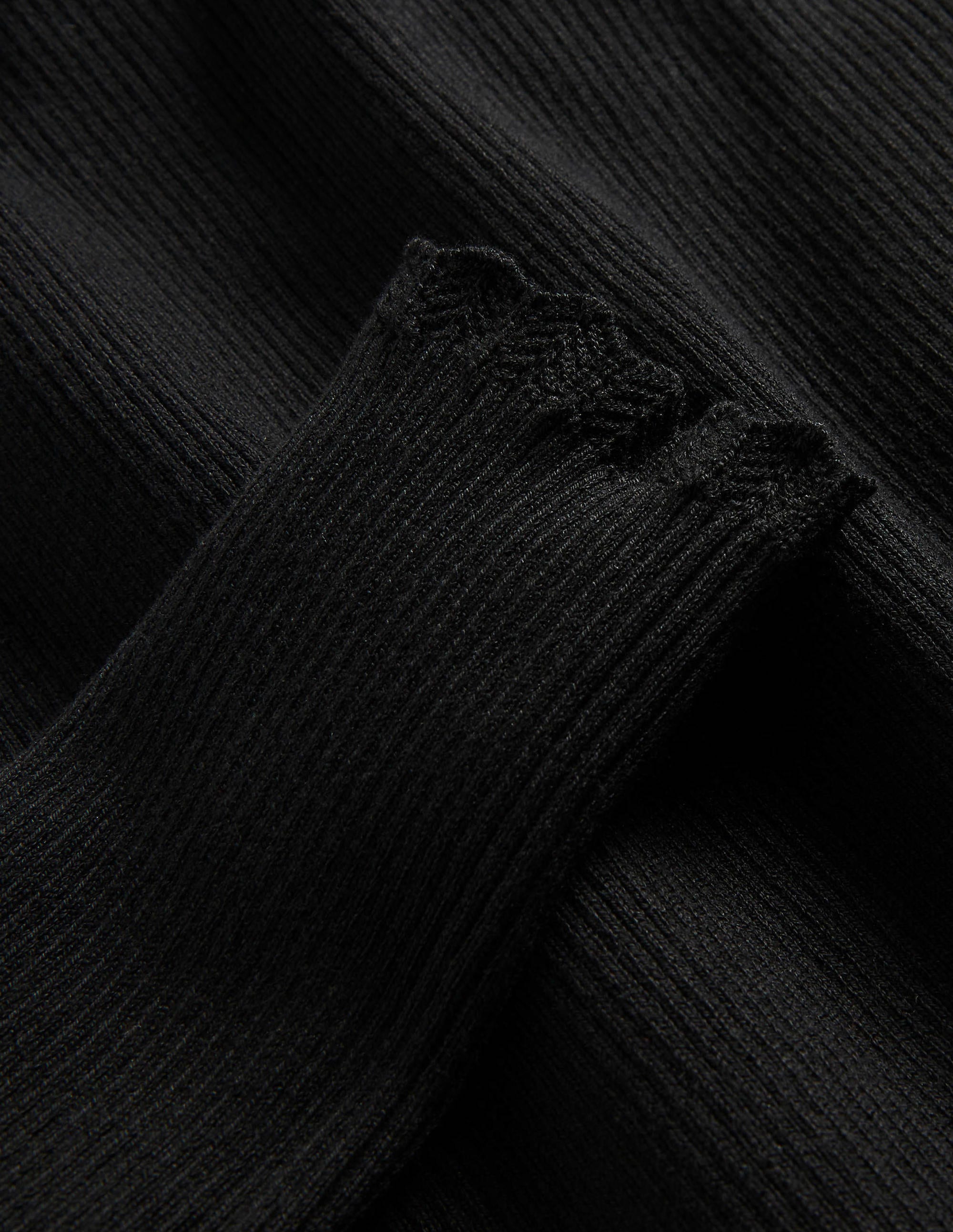 Scallop High Neck Sweater-Black - Image 6