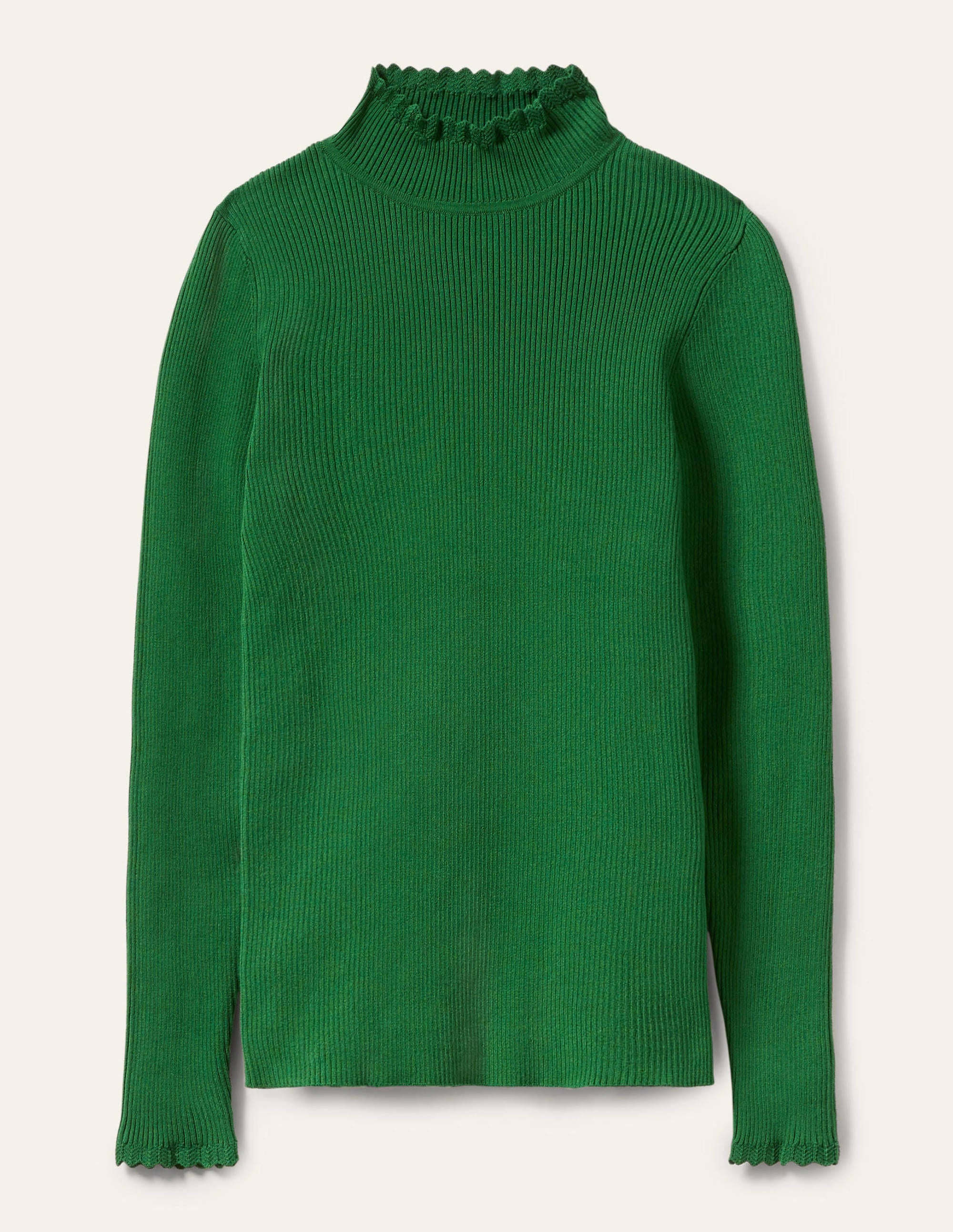 Scallop High Neck Sweater-Conifer - Image 5