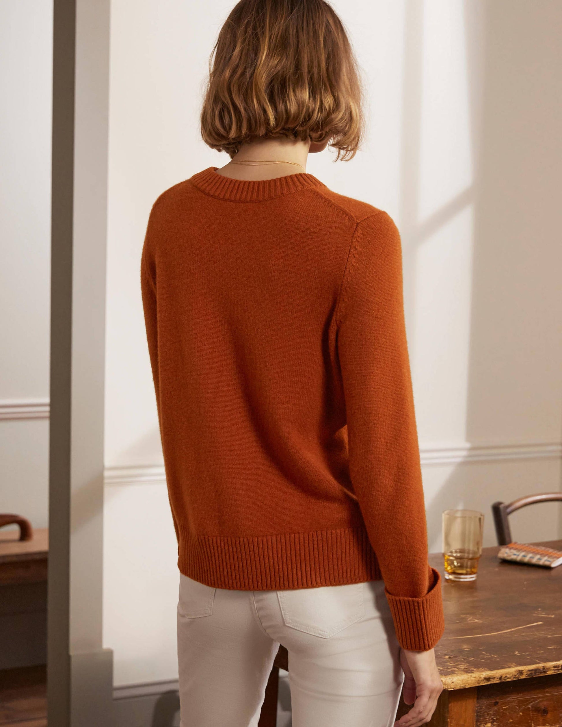 Cashmere Cuff Detail Sweater-Carnelian Red-3