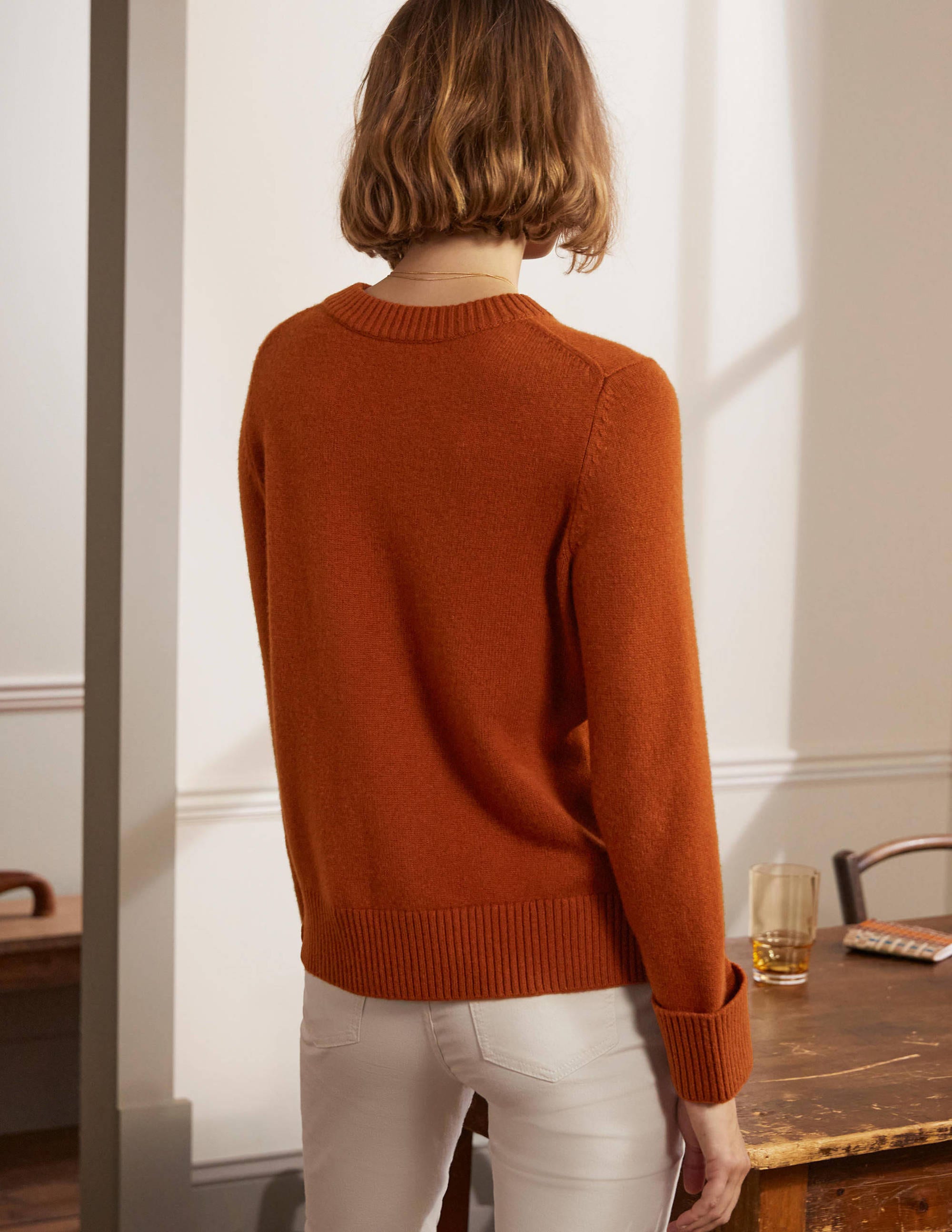 Cashmere Cuff Detail Sweater-Carnelian Red - Image 3