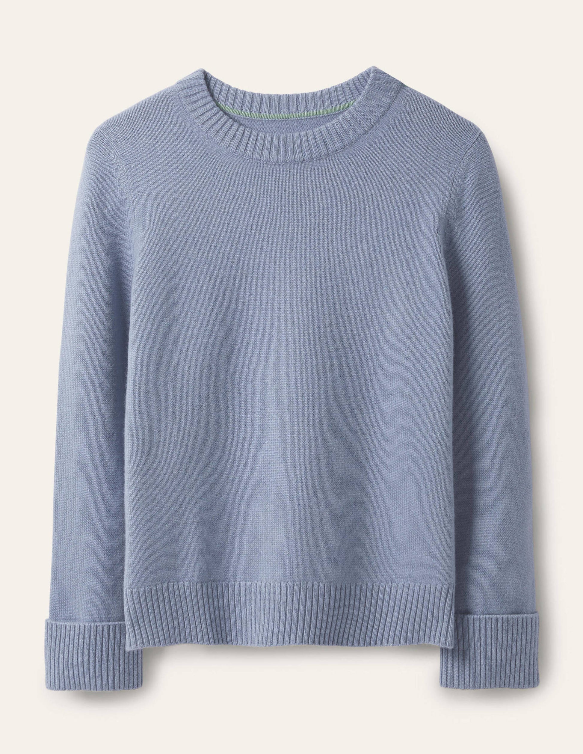Cashmere Cuff Detail Sweater-Lapis Light Blue-5