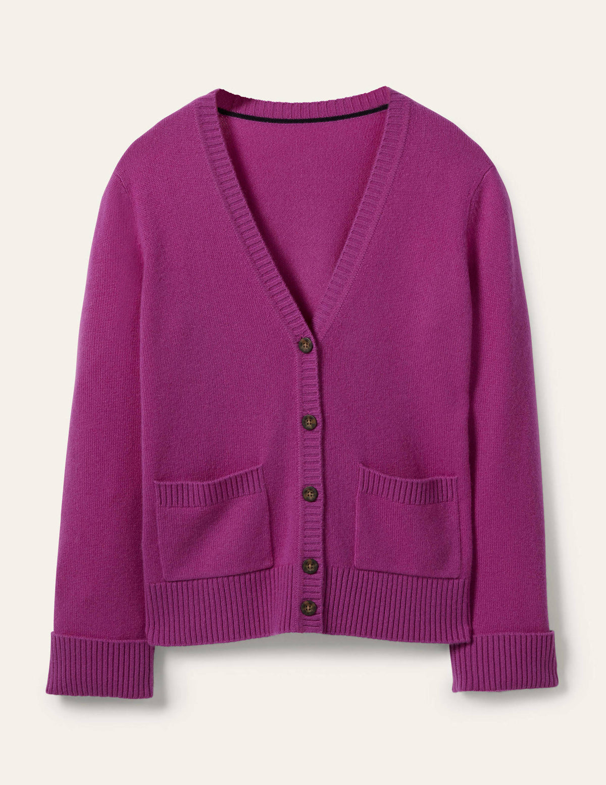 Cashmere Cuff Detail Cardigan-Regal Purple-5