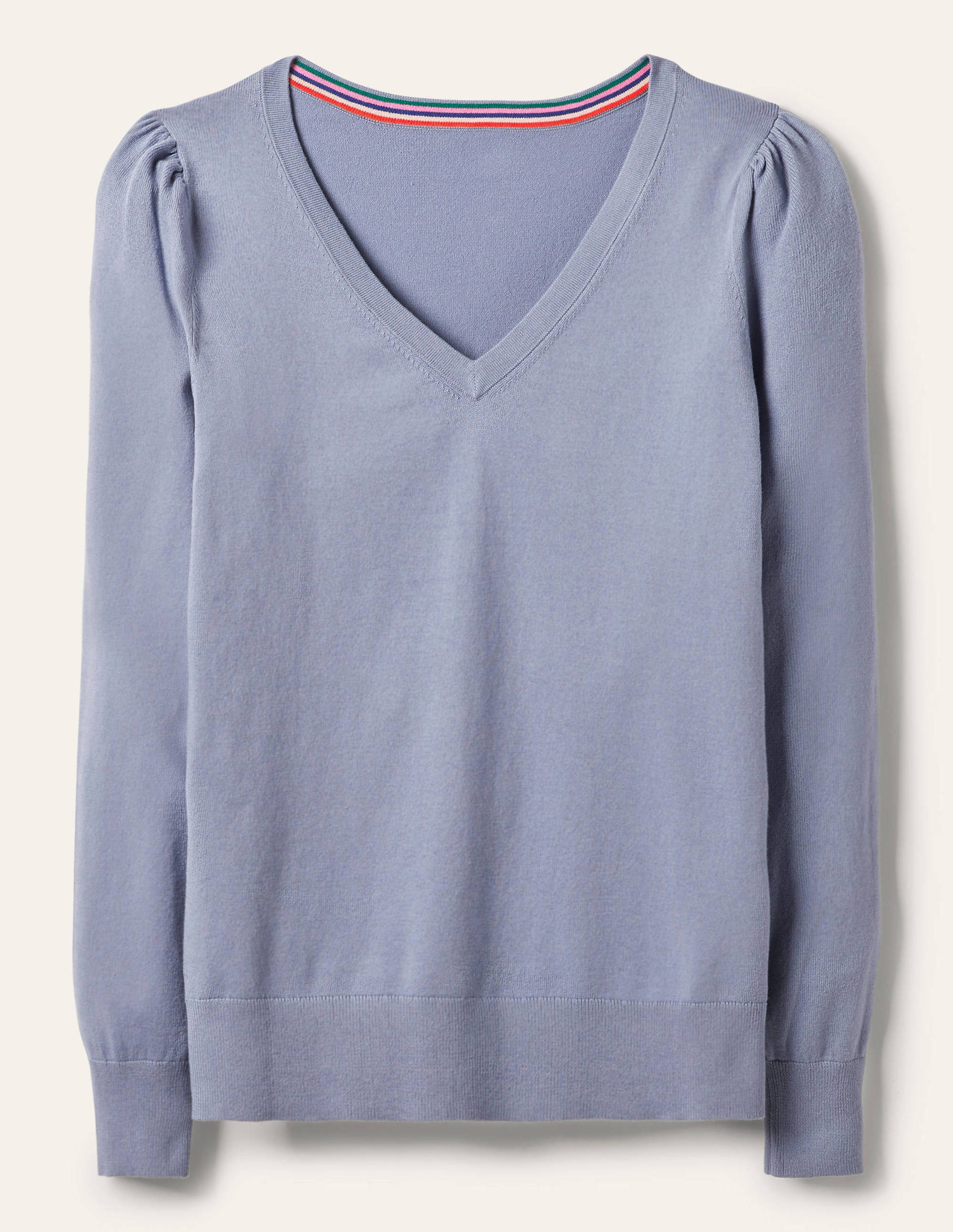 Cotton V-Neck Sweater-River - Image 5