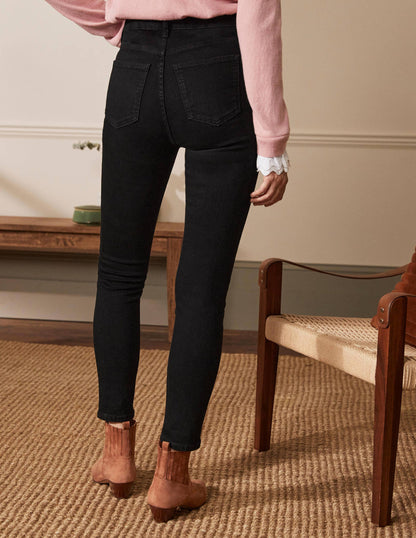 Button Fly Skinny Jeans-Black-2