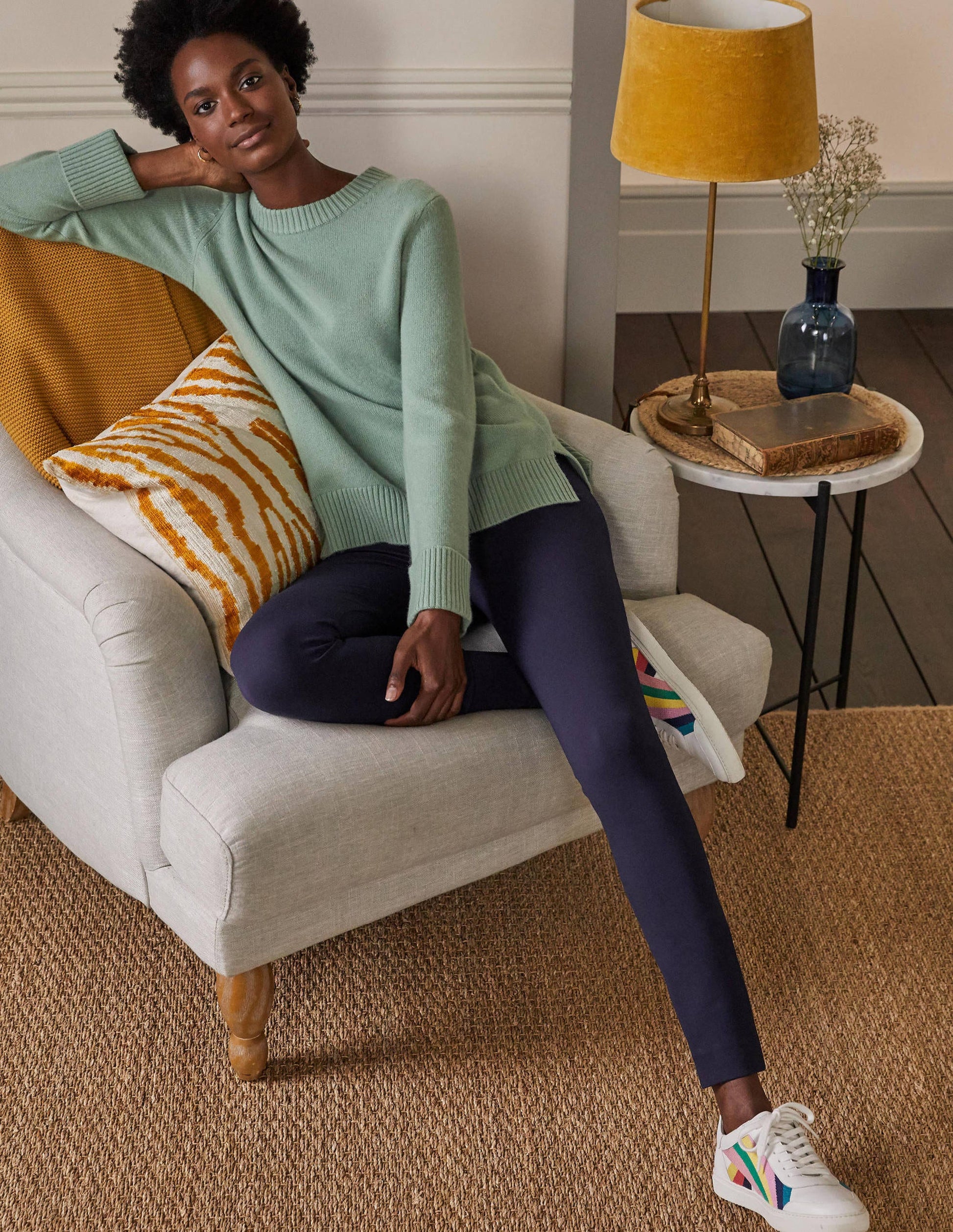 Stretch Jersey Leggings-Navy-5