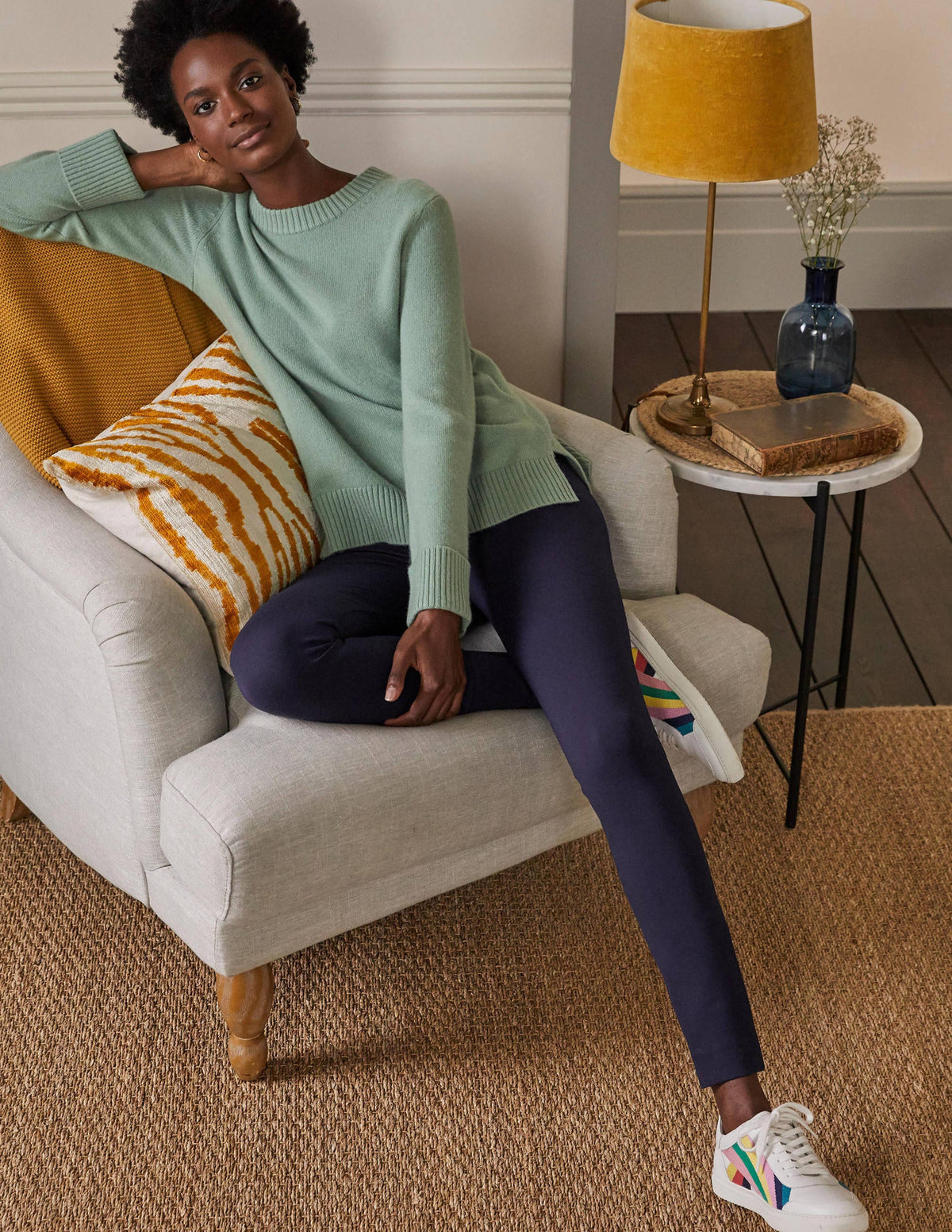 Stretch Jersey Leggings-Navy - Image 5