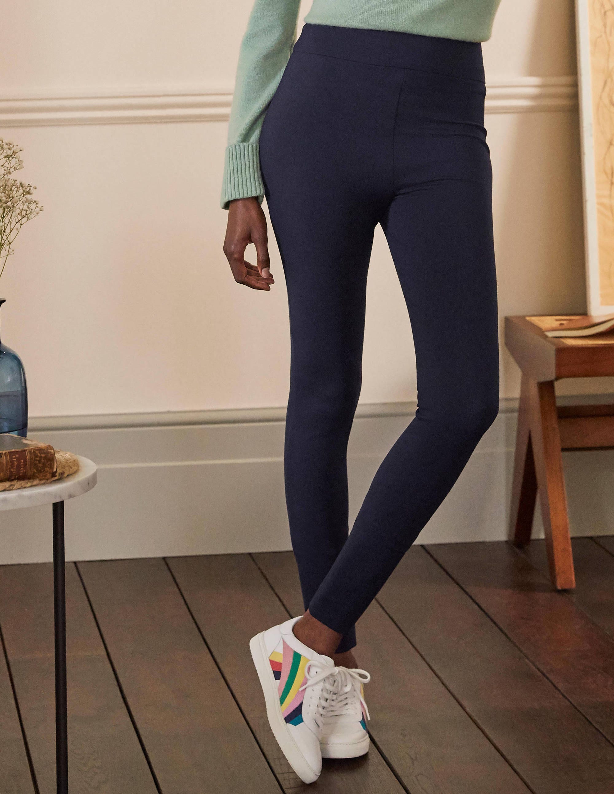 Stretch Jersey Leggings-Navy - Image 1