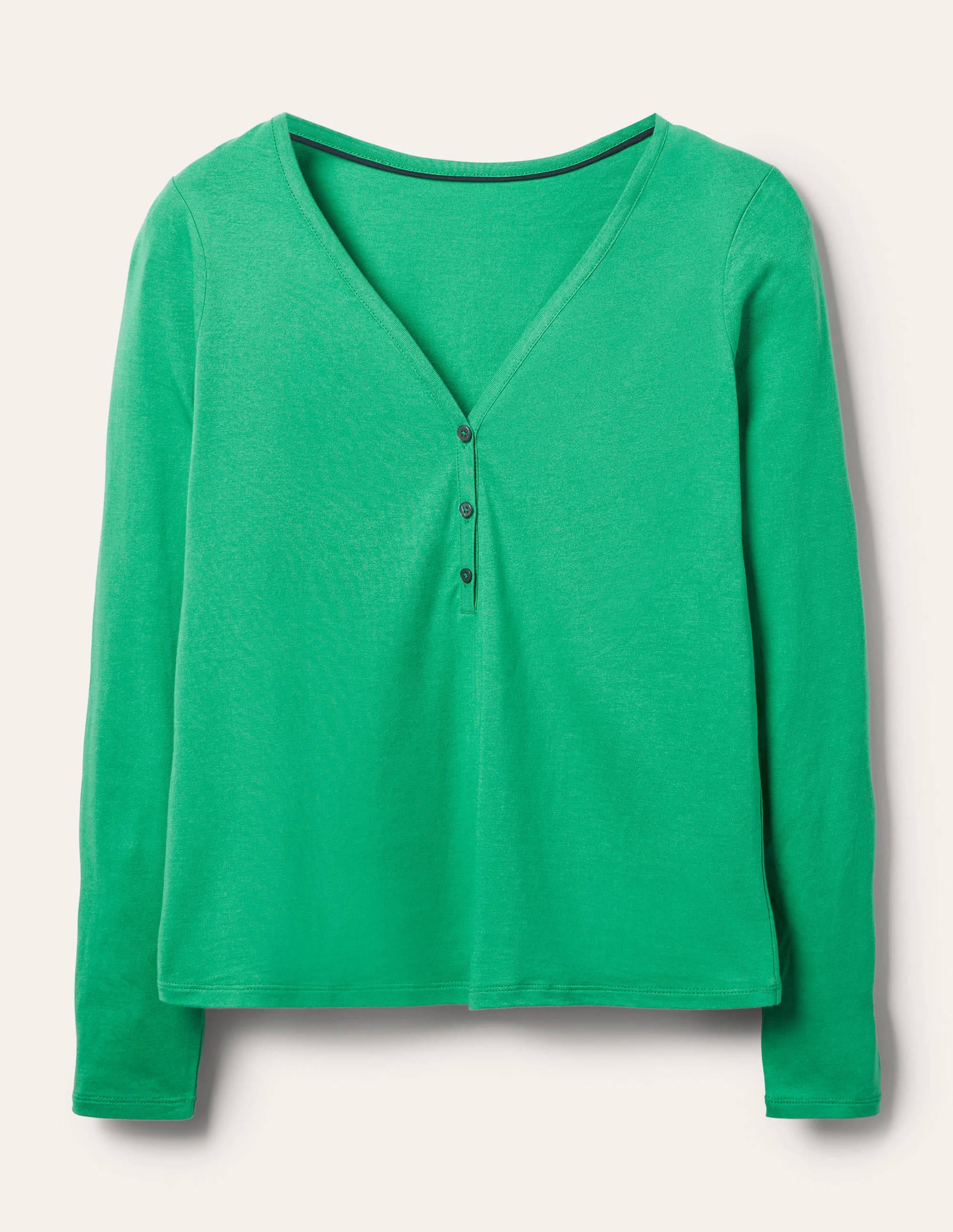 Emma Long Sleeve Pajama Top-Leafy Green - Image 5