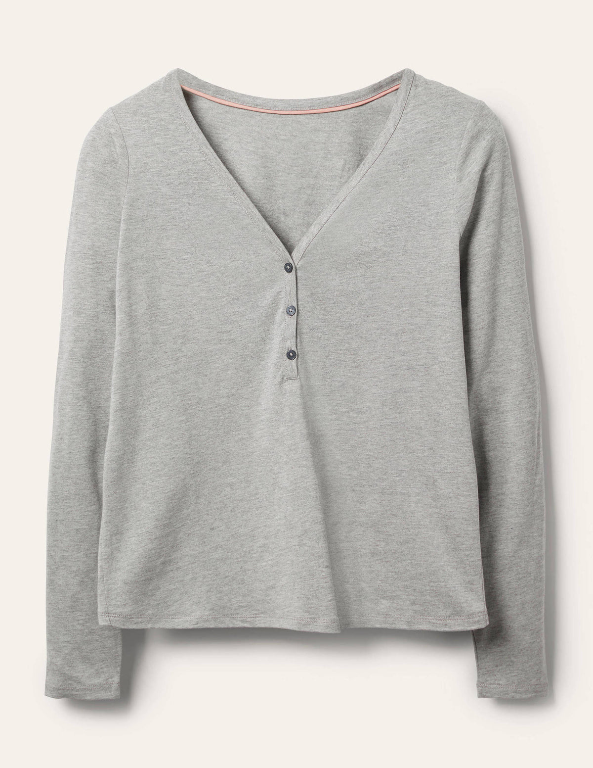 Emma Long Sleeve Pajama Top-Grey Marl - Image 5
