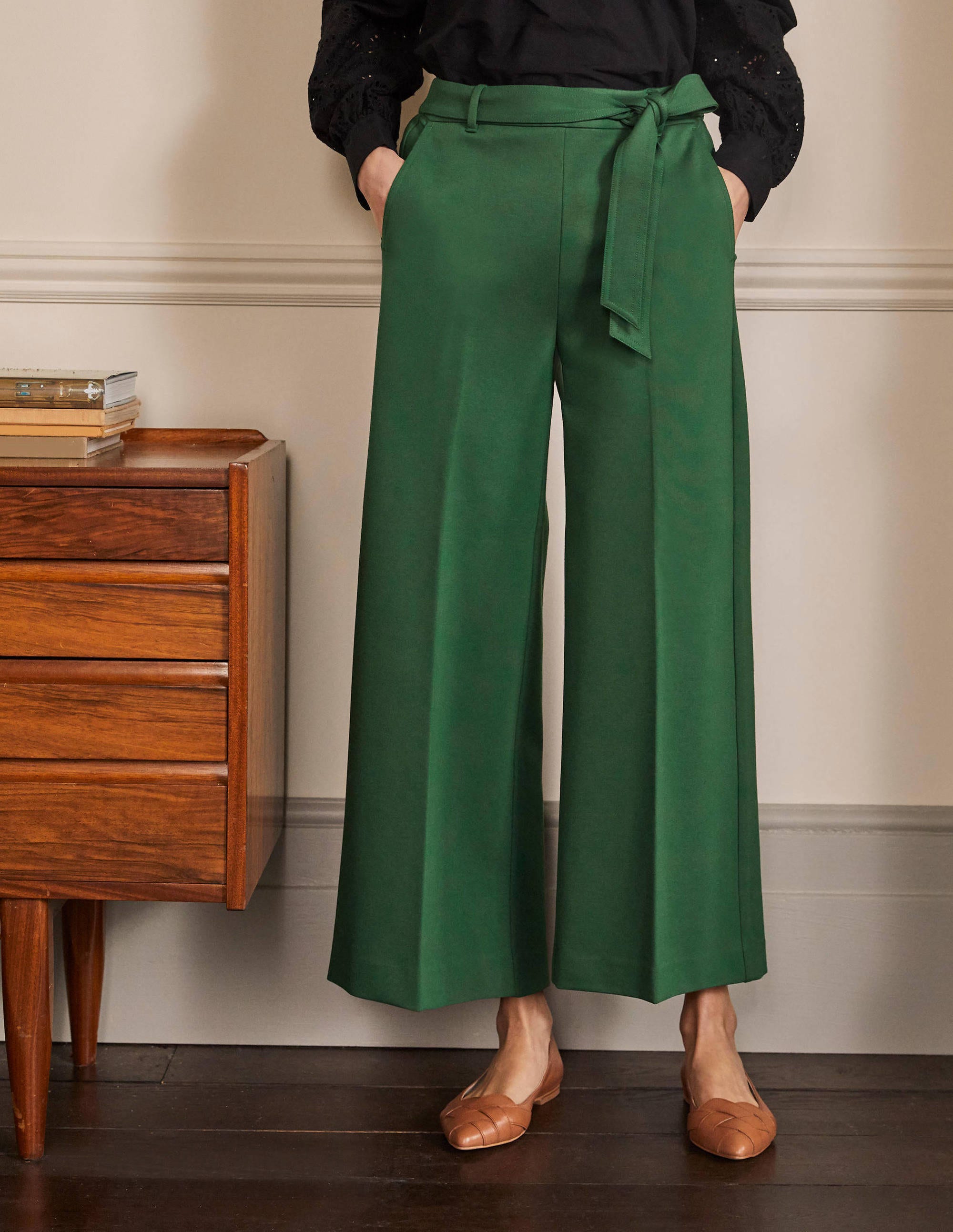 Jersey Pull-On Culottes-Palm Leaf - Image 3