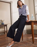 Jersey Pull-On Culottes-Navy