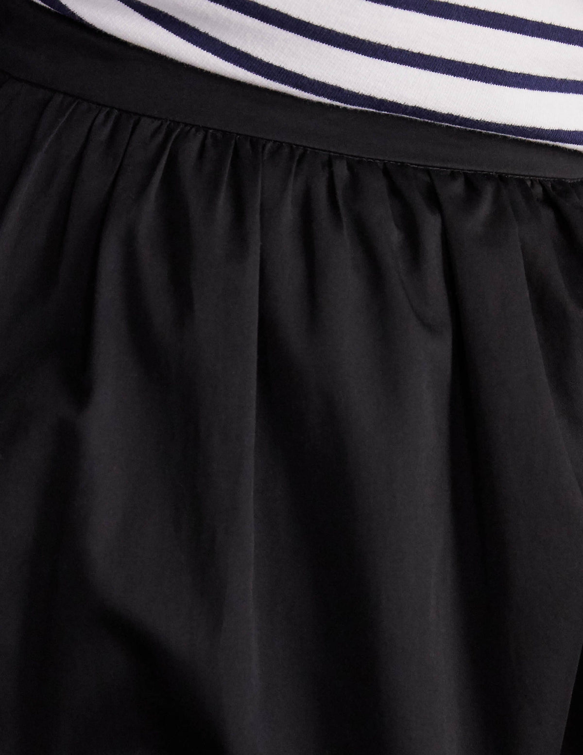 Cotton Sateen Skirt-Black - Image 1