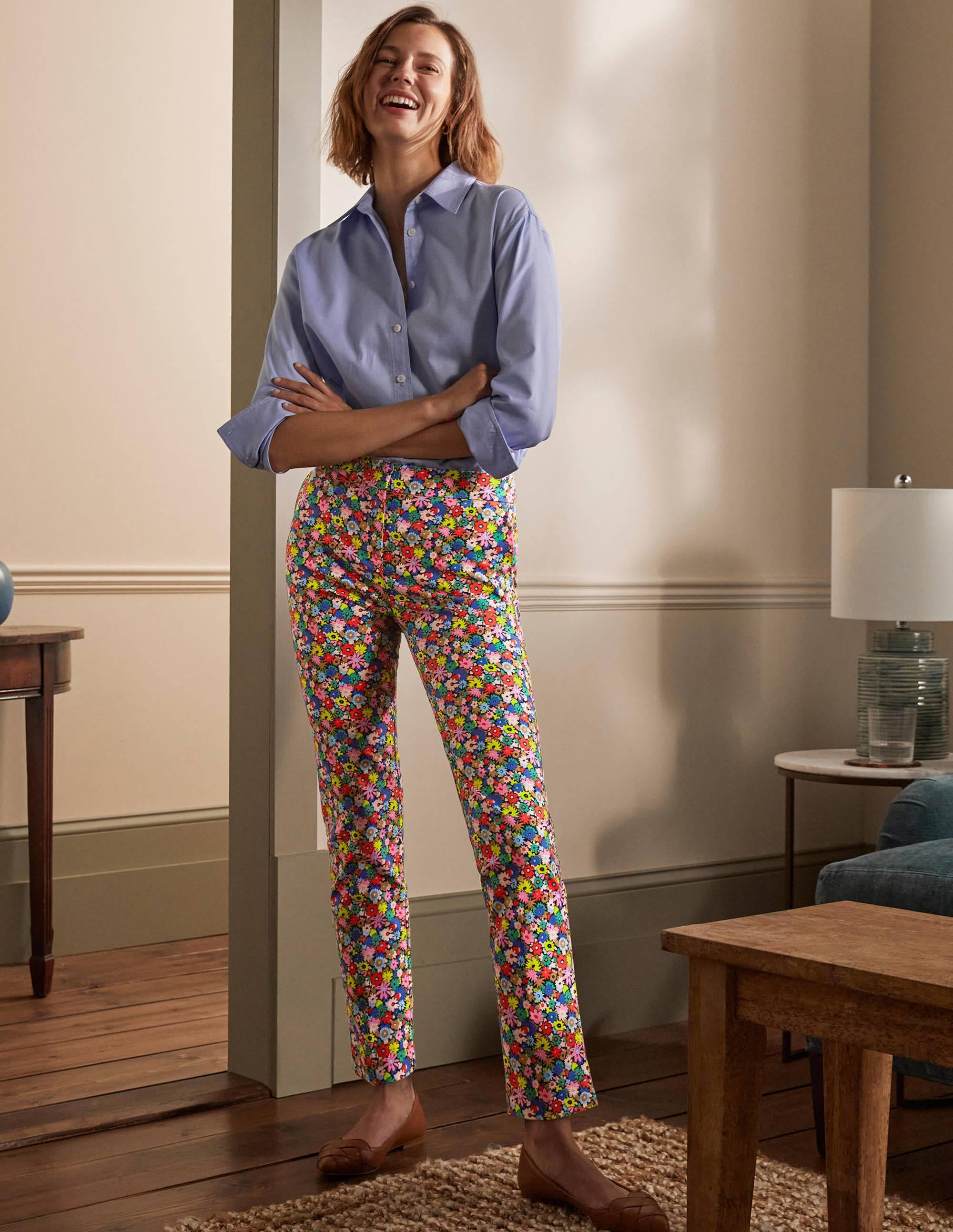Richmond 7/8 Pants-Cherry Red, Paintbox Ditsy - Image 5