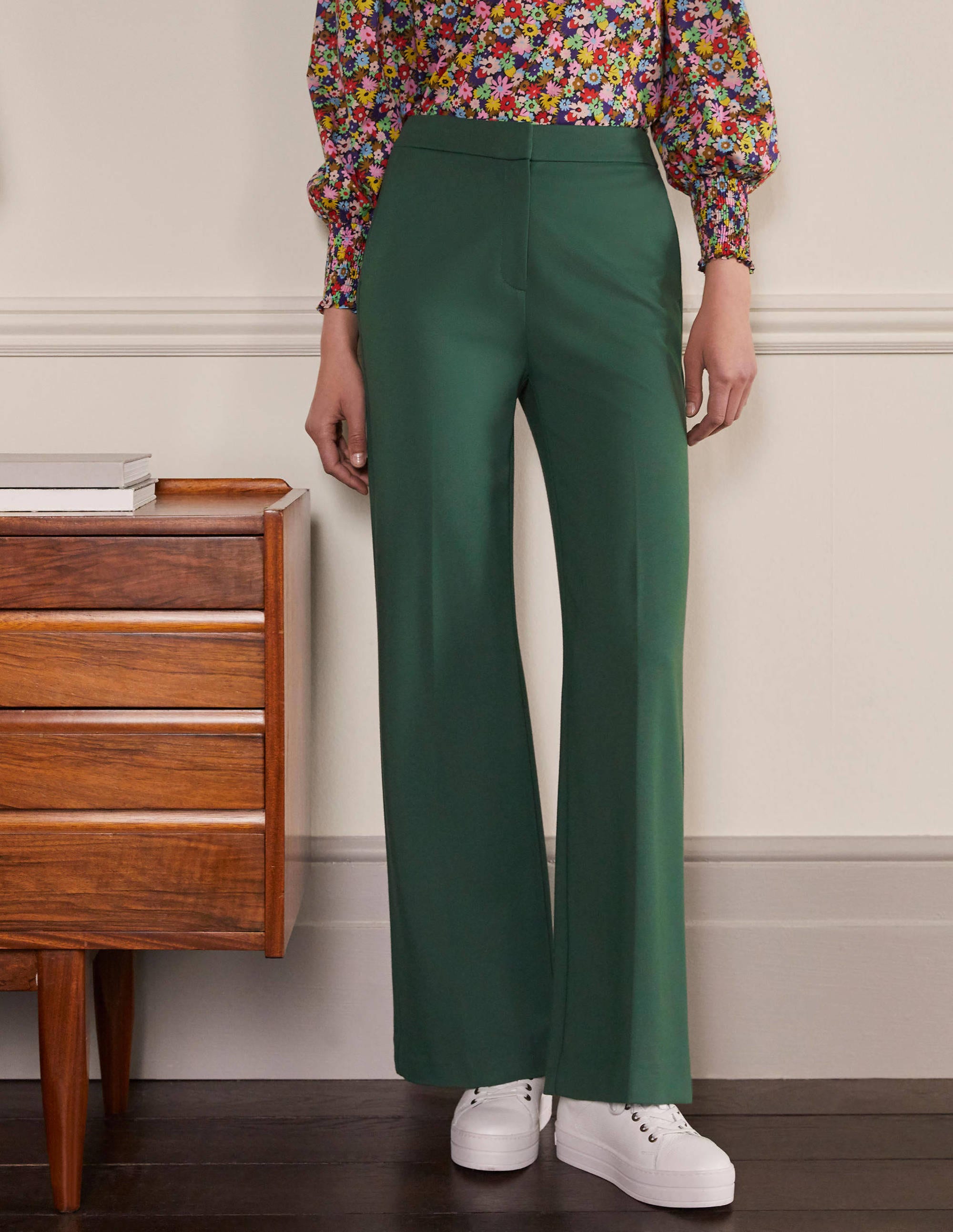 Westbourne Ponte Pants-Palm Leaf - Image 1