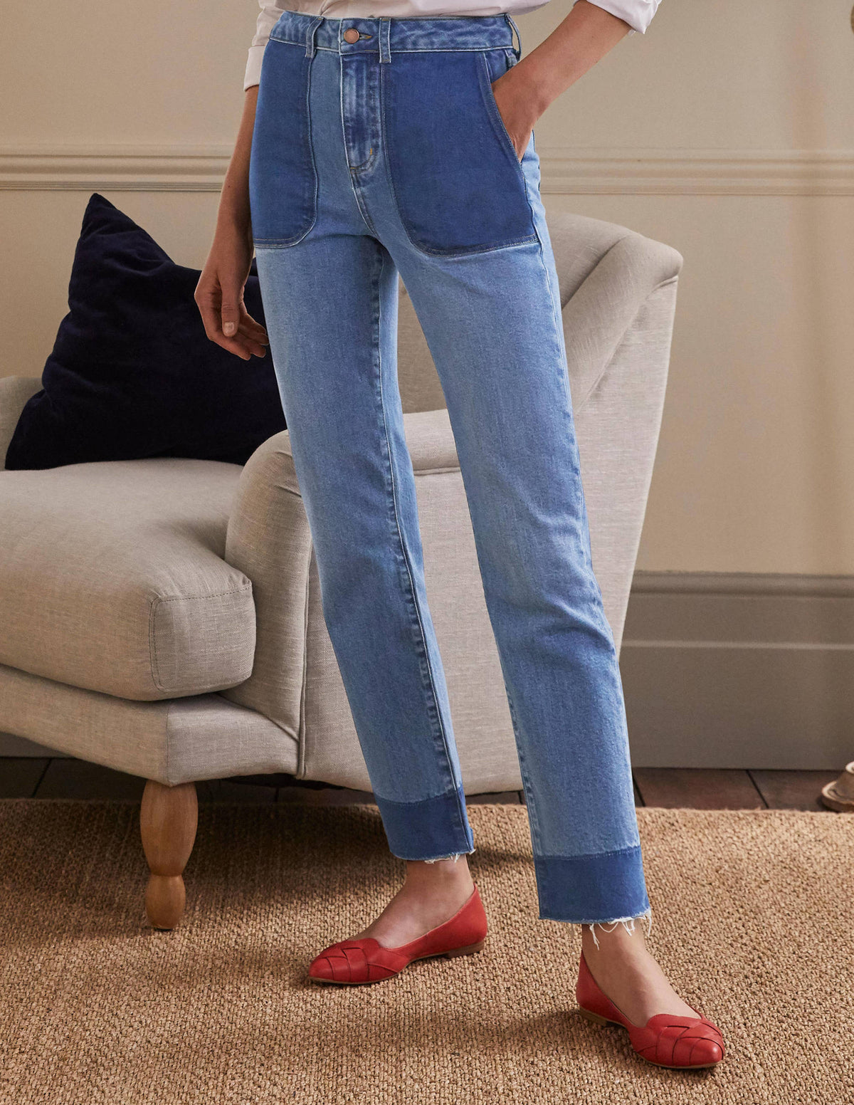 Relaxed Straight Jeans-Light Vintage Contrast-4