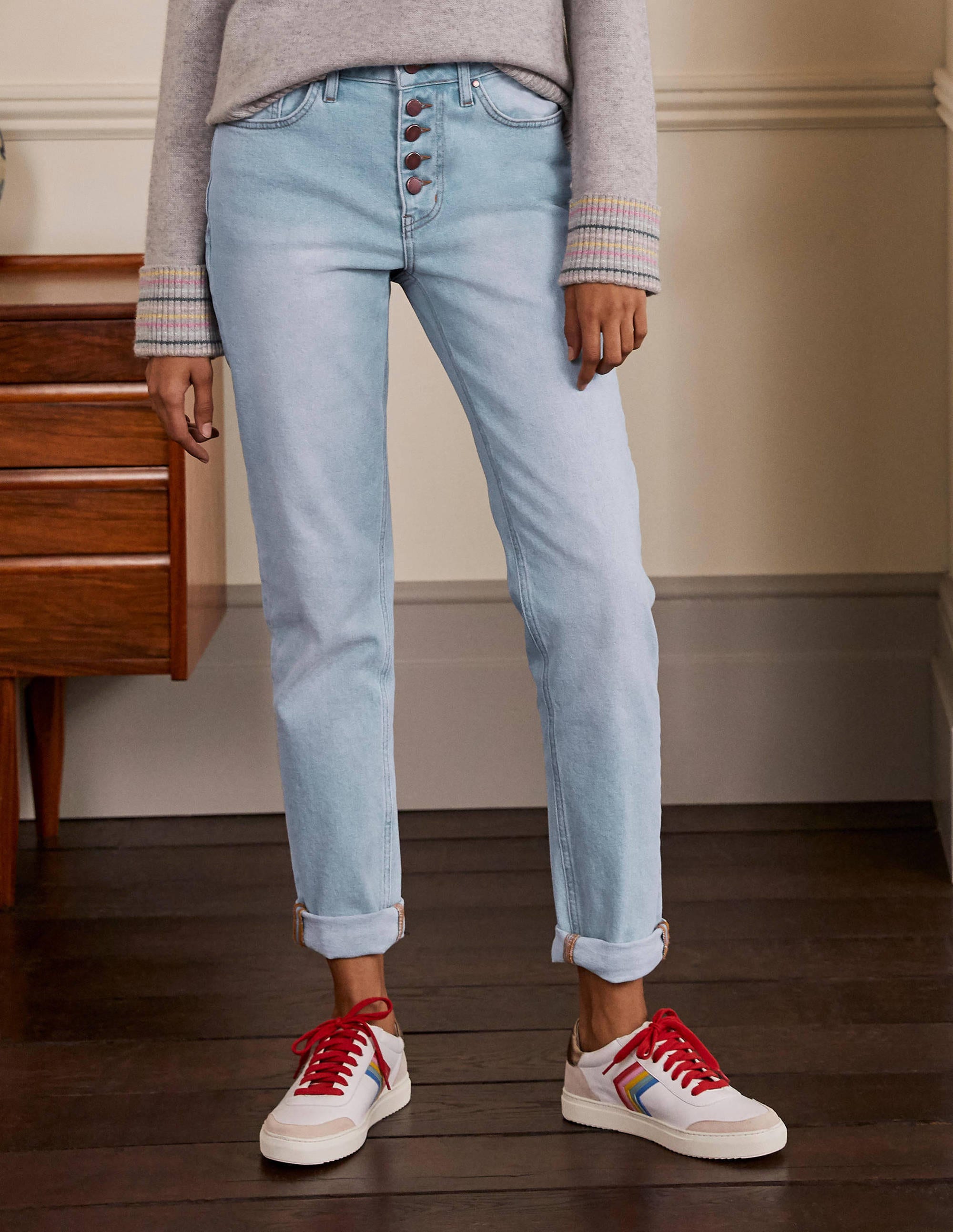 Girlfriend Jeans-Pale Blue Wash - Image 1