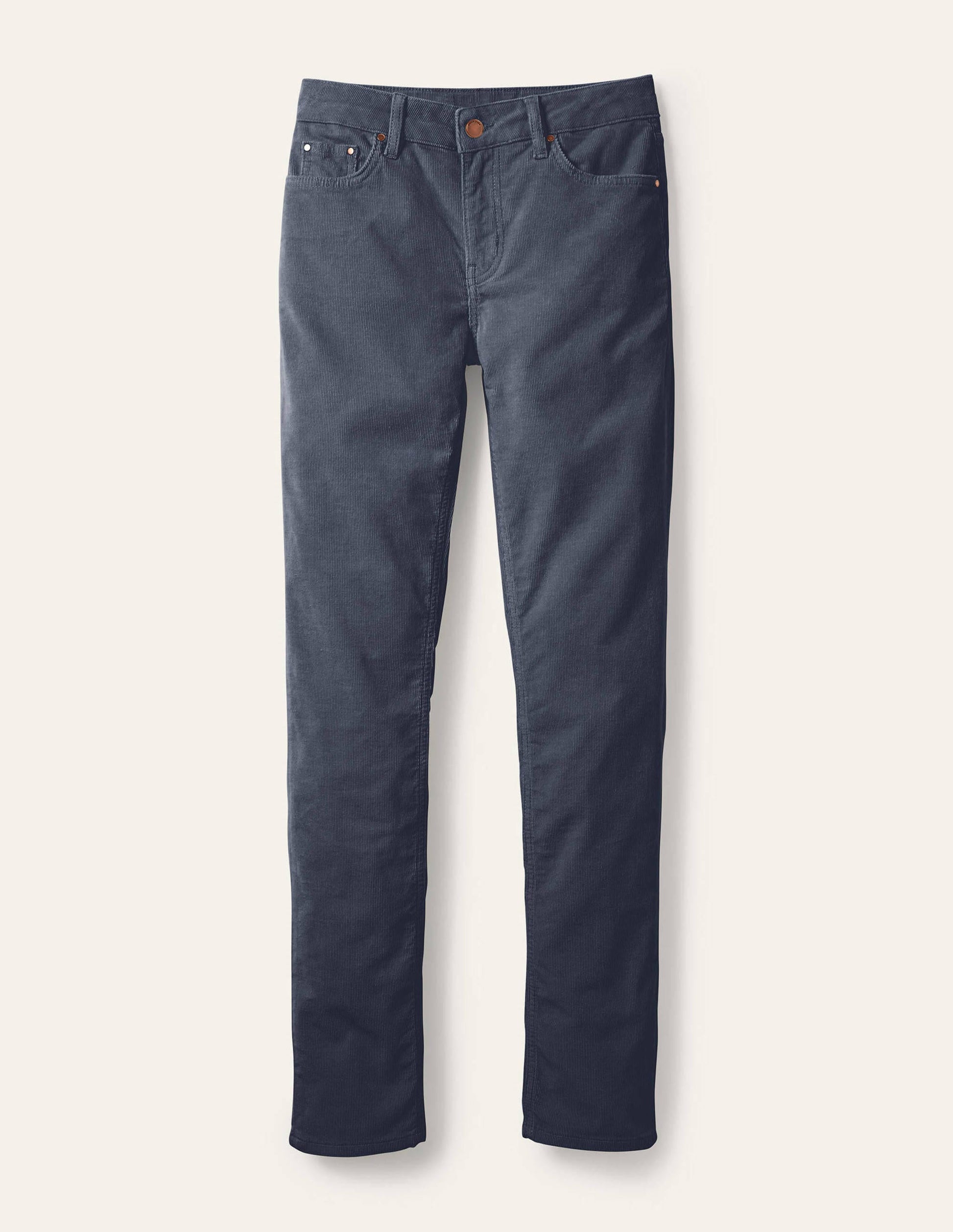 Corduroy Slim Straight Jeans-Asphalt-5
