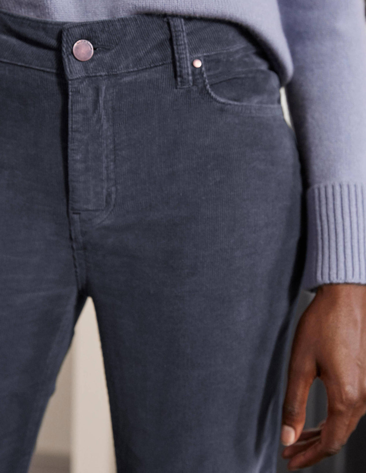 Corduroy Slim Straight Jeans-Asphalt-1
