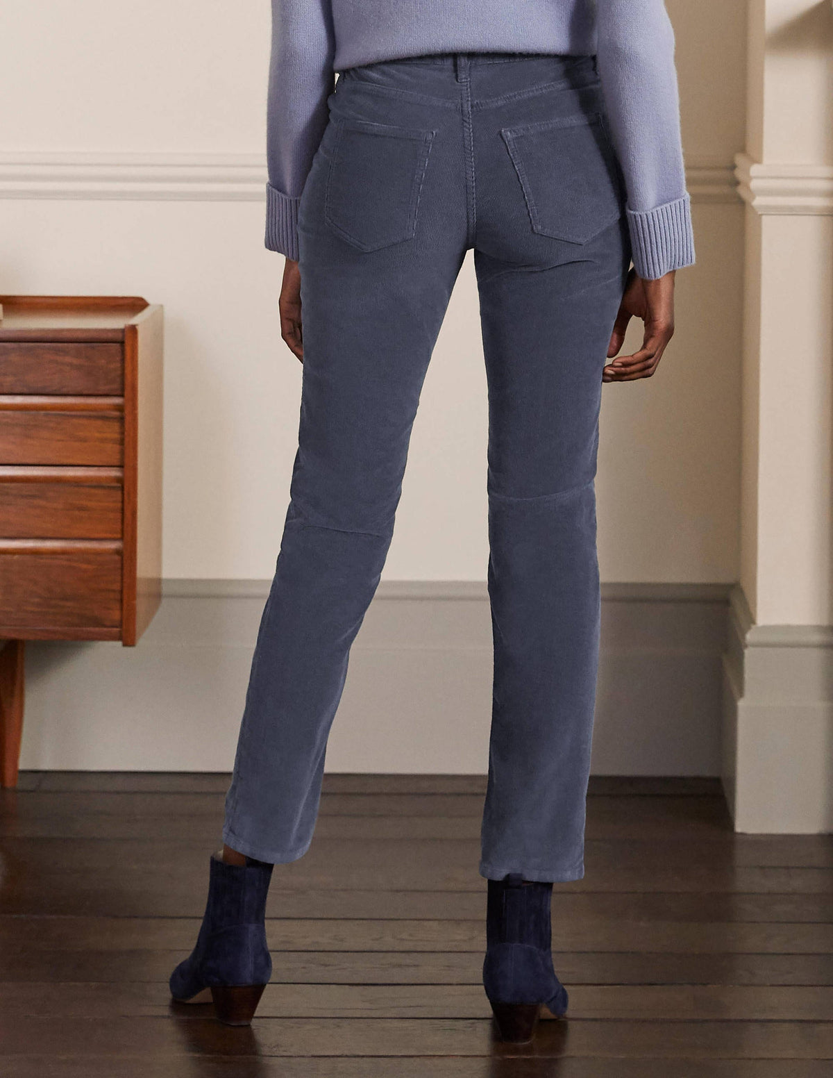 Corduroy Slim Straight Jeans-Asphalt-2