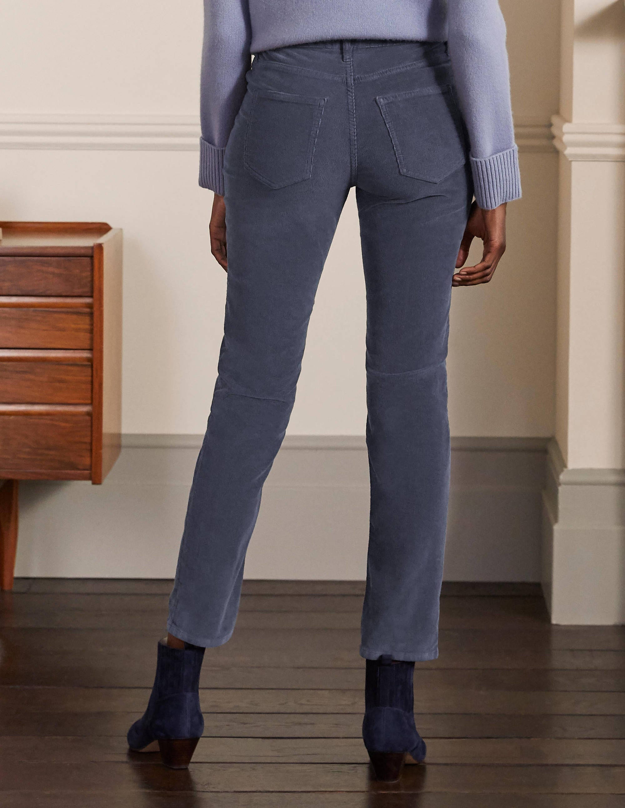 Corduroy Slim Straight Jeans-Asphalt - Image 2