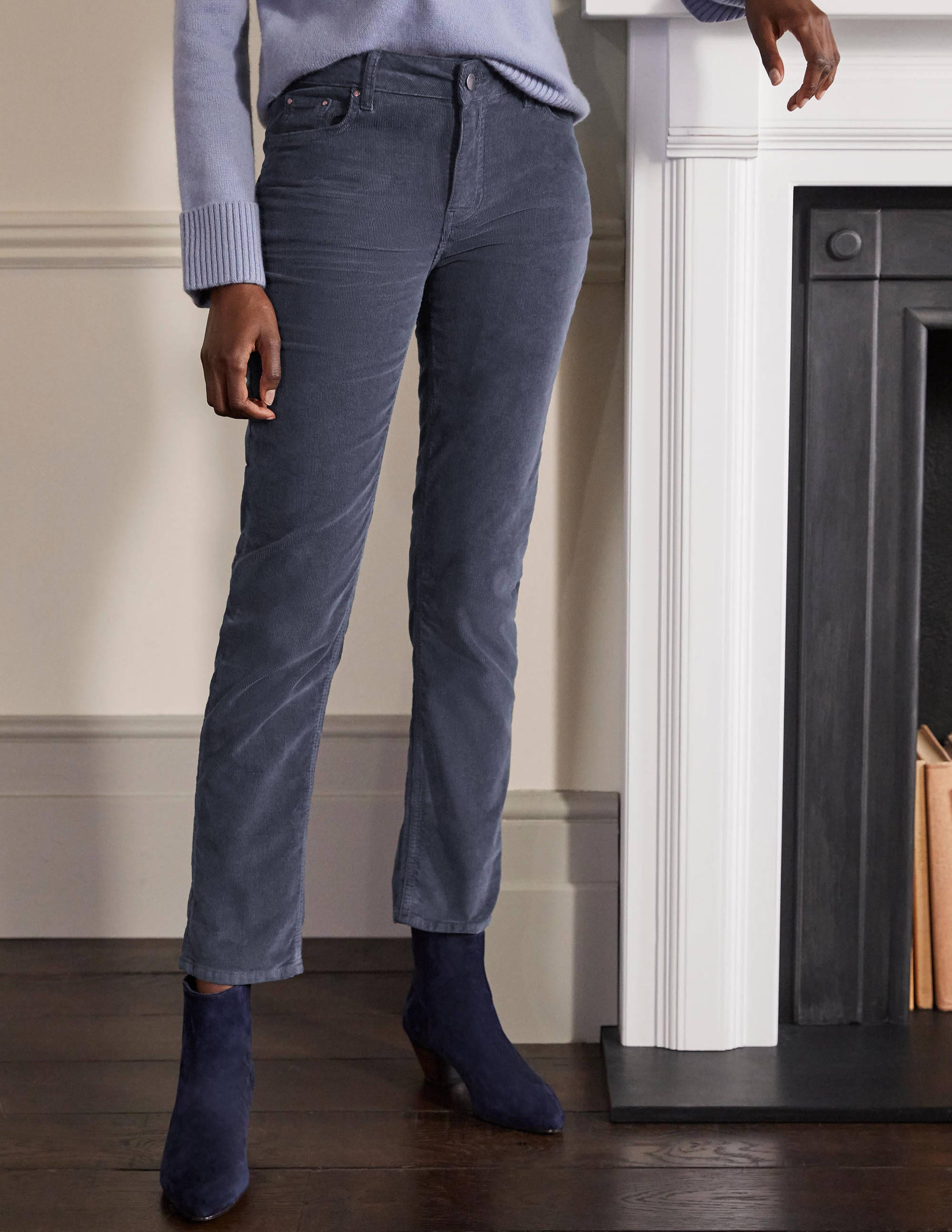 Corduroy Slim Straight Jeans-Asphalt - Image 3