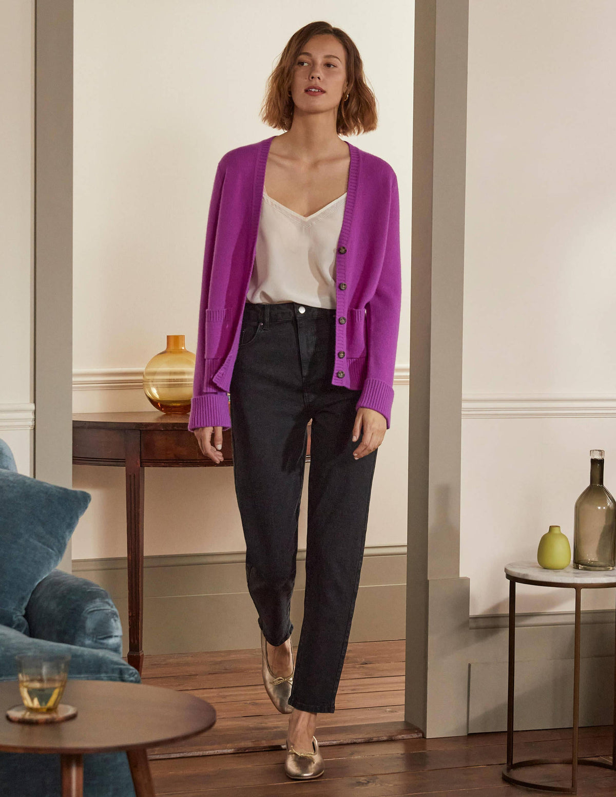 Barrel Leg Jeans-Washed Black - Image 4