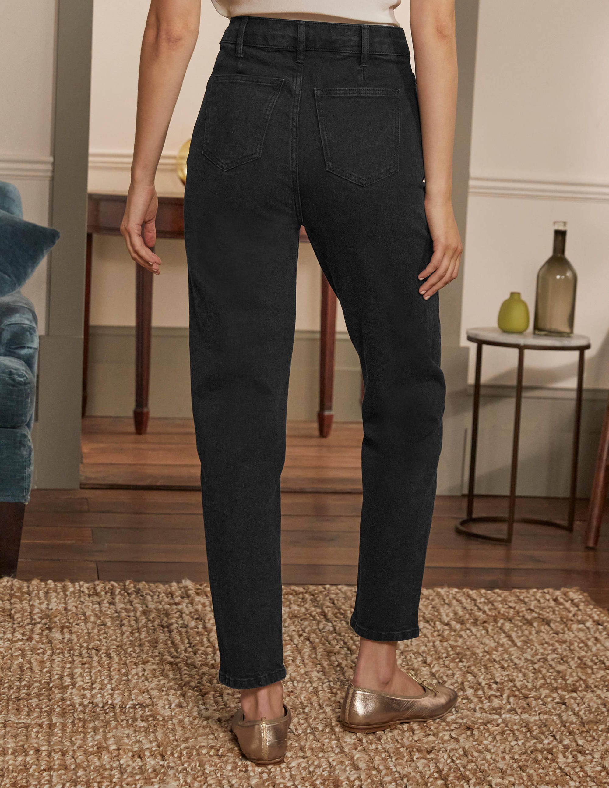 Barrel Leg Jeans-Washed Black - Image 2