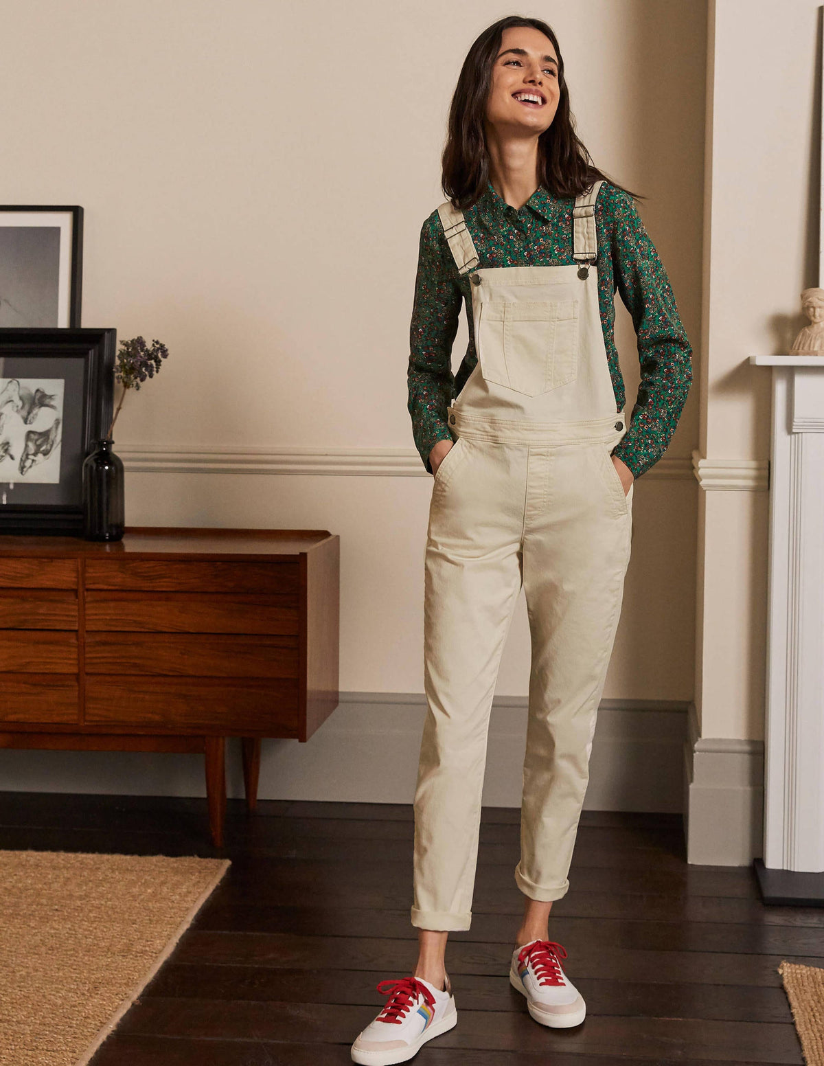 Girlfriend Overalls-Ecru-1