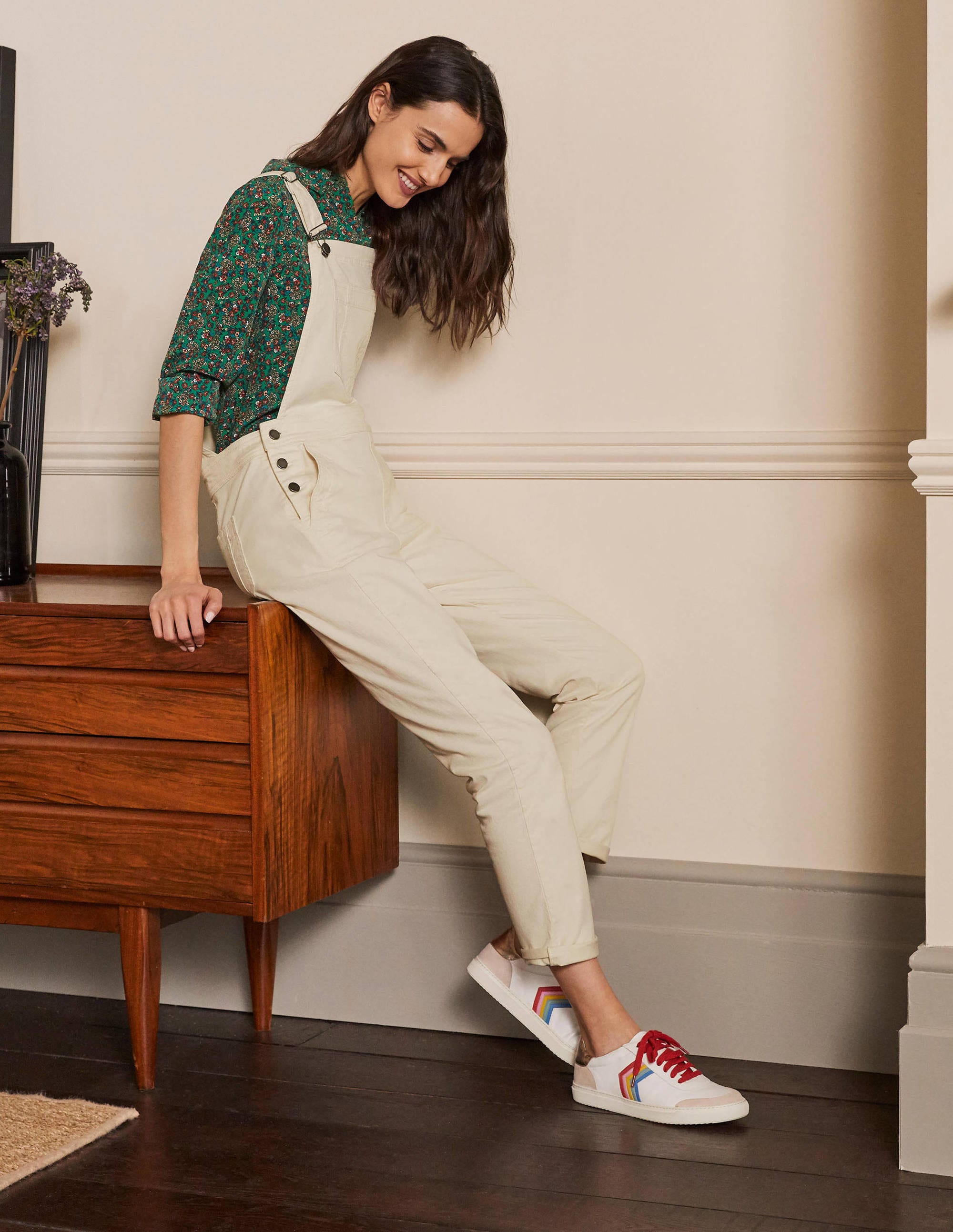 Girlfriend Overalls-Ecru - Image 4