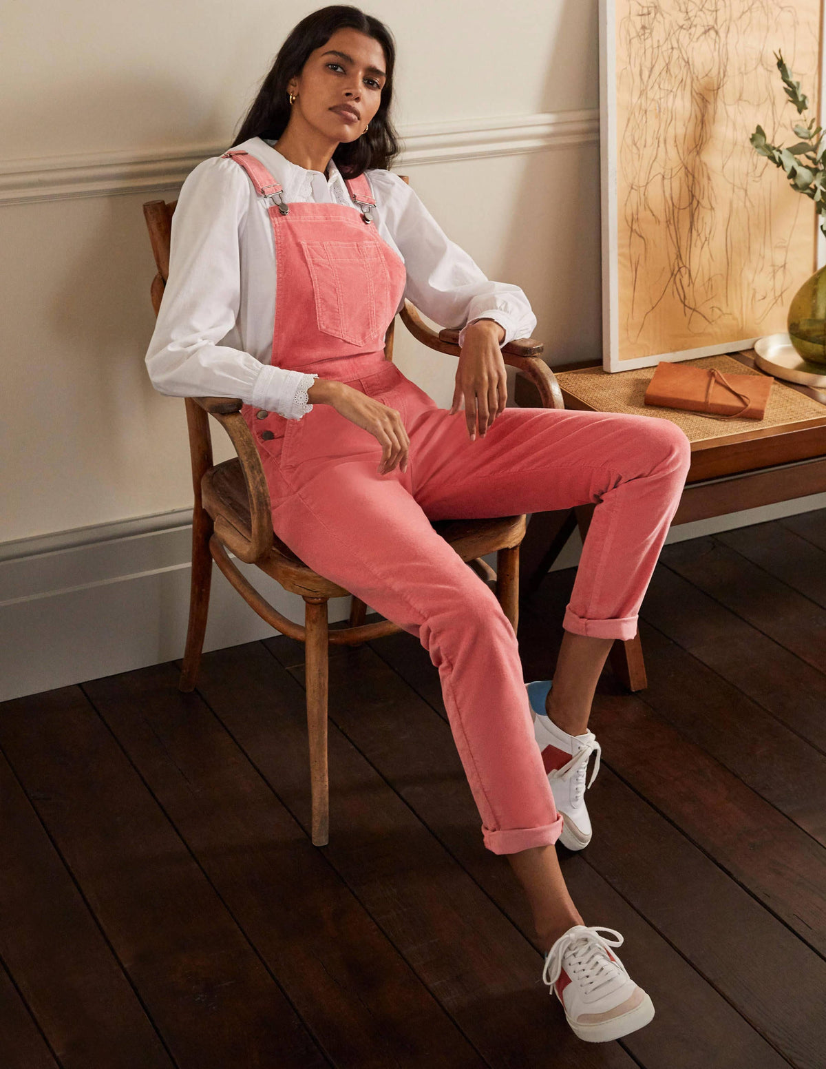 Girlfriend Overalls-Dusty Red Cord - Image 1
