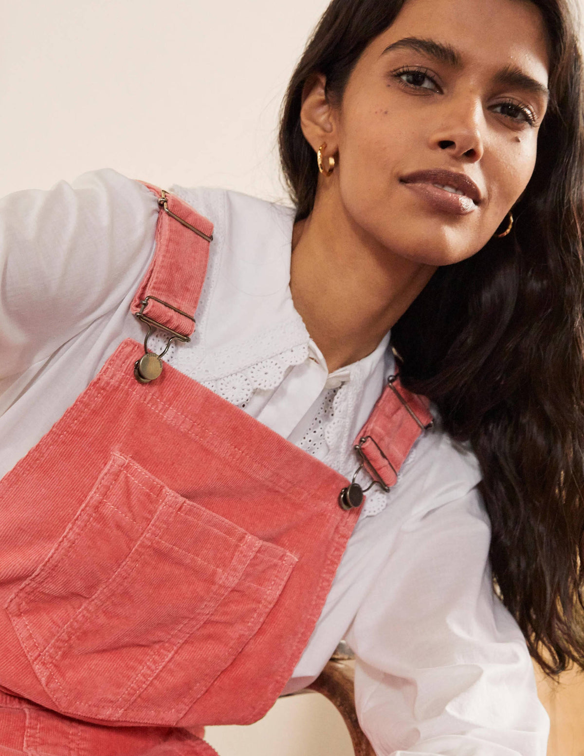 Girlfriend Overalls-Dusty Red Cord - Image 2