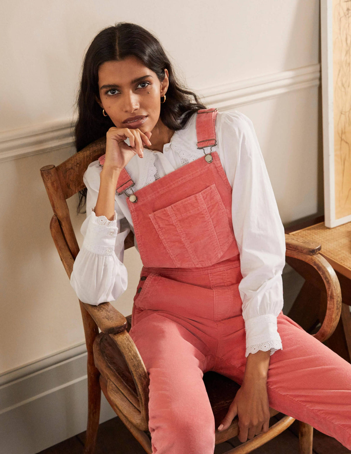Girlfriend Overalls-Dusty Red Cord-4