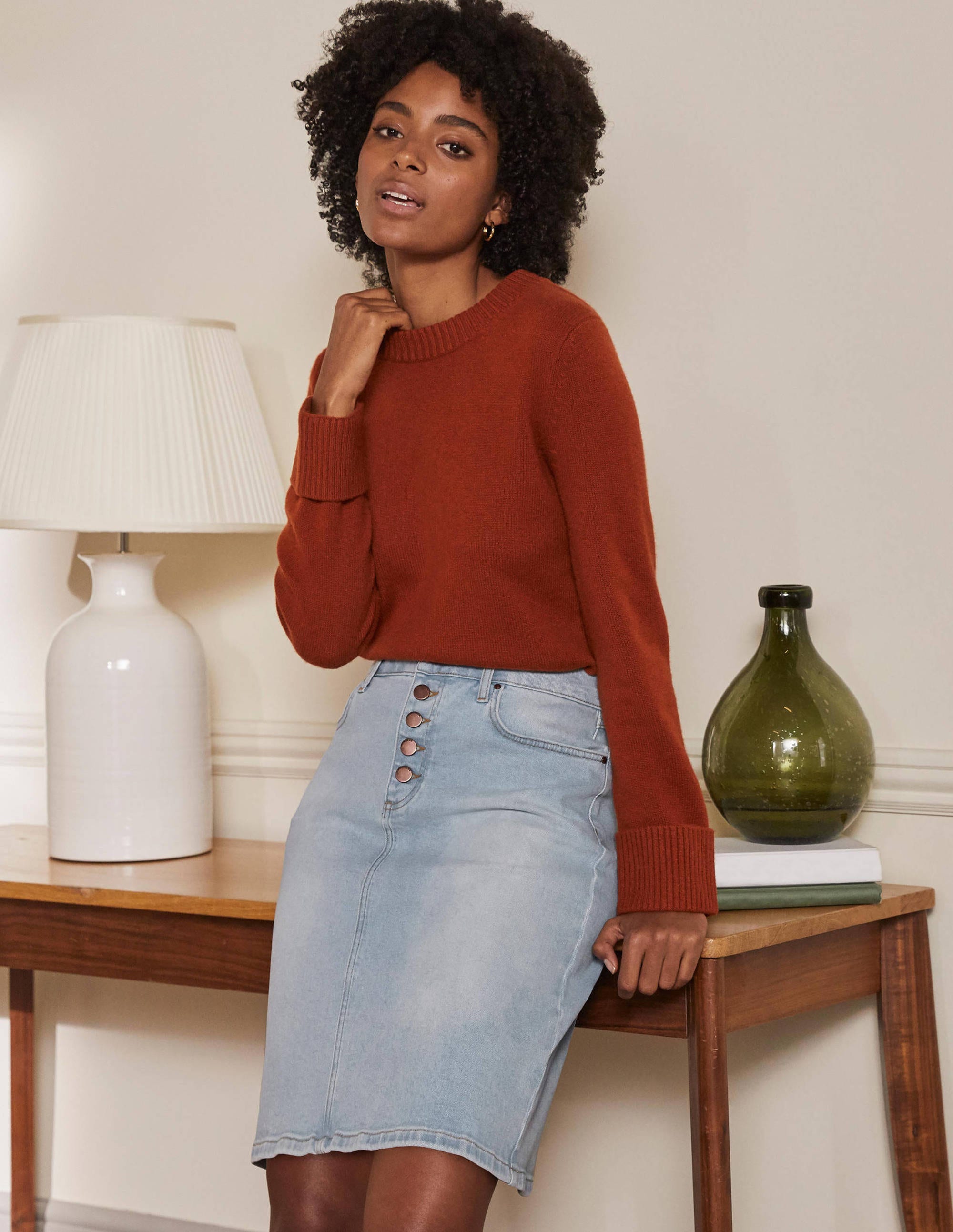 Amelie Girlfriend Skirt-Denim Light Wash - Image 5