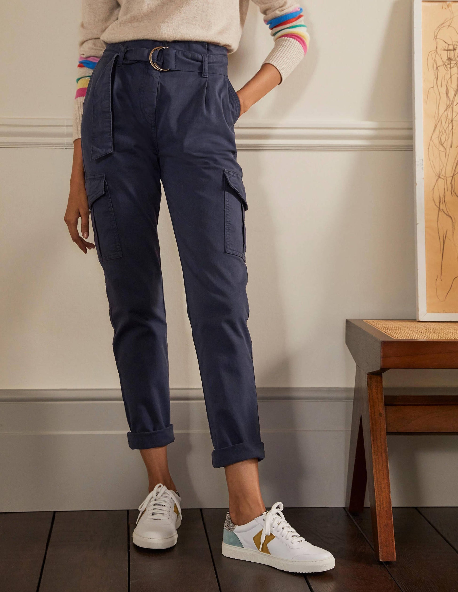Utility Cargo Pants-Navy-4